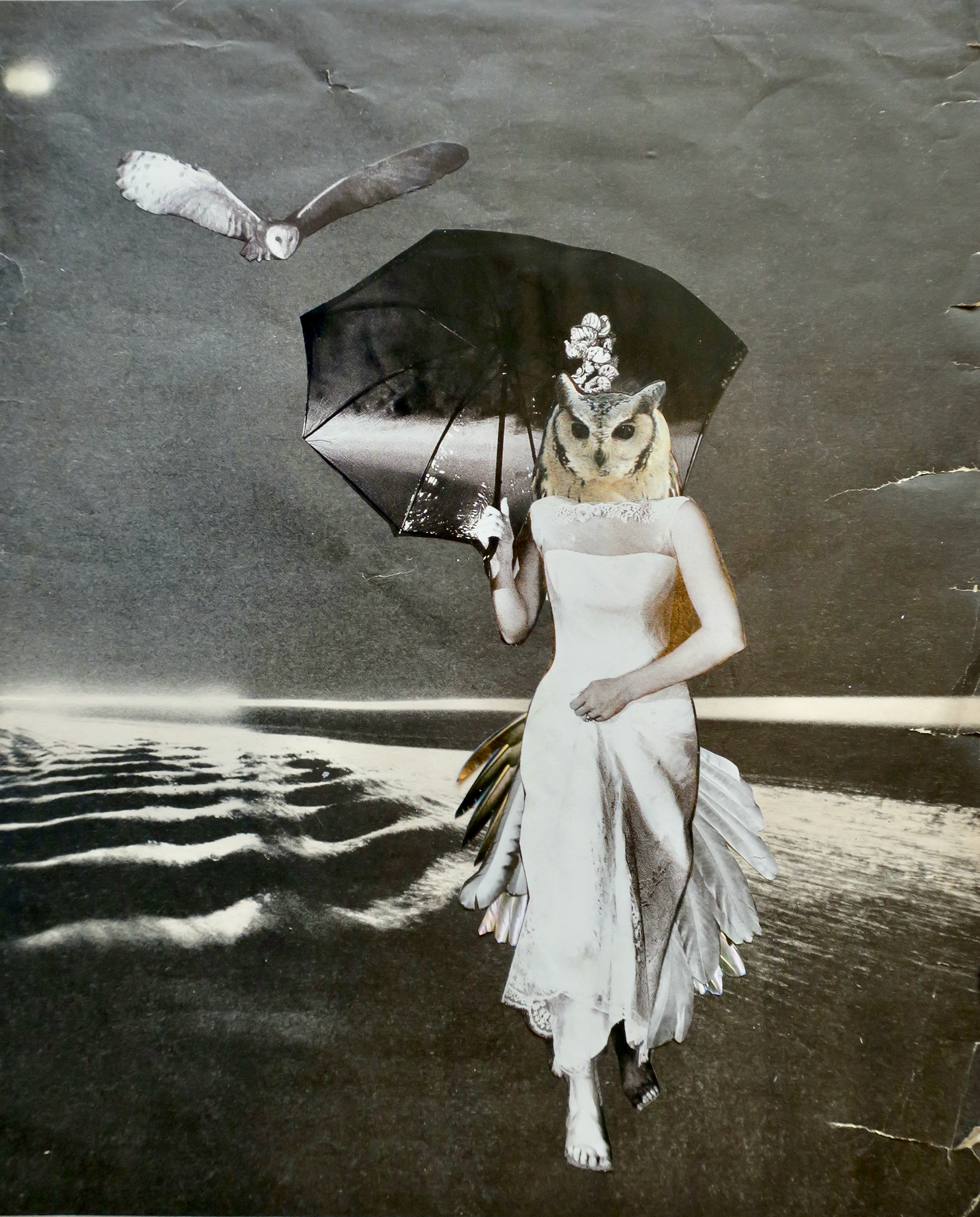MINERVA, collage, Marianne Connolly, $250