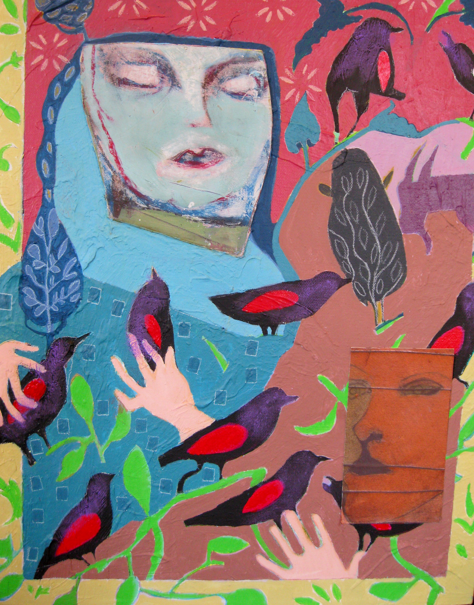 A CLOSE AFFINITY, acrylic paint, mixed media, Rochelle Shicoff, $300