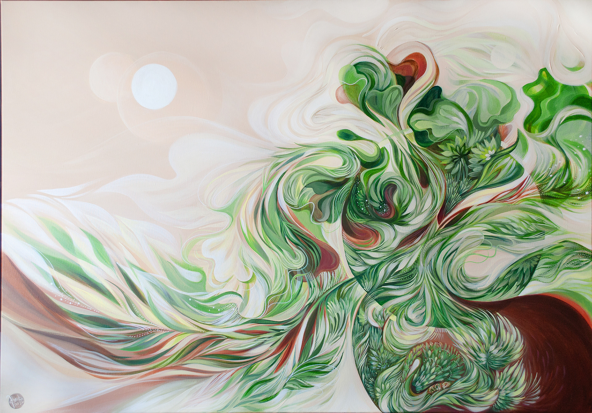 140 x 100 cm, "Enigmatyczna wiosna"