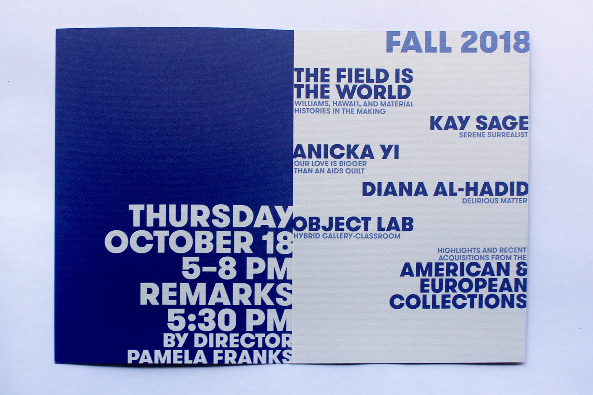 Williams College Museum of Art Season Celebration Invitation