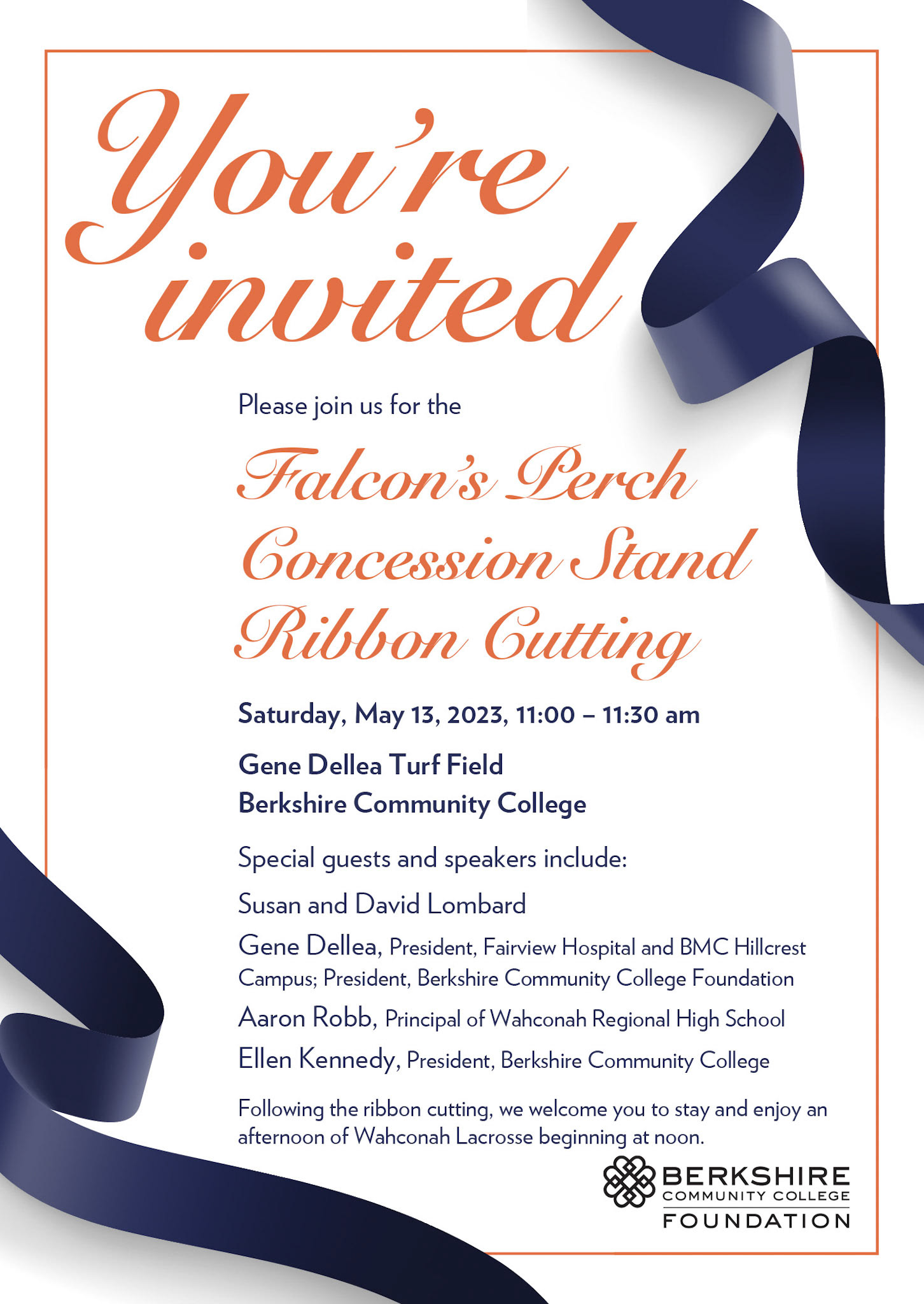 Berkshire Community College Ribbon Cutting Ceremony Invitation