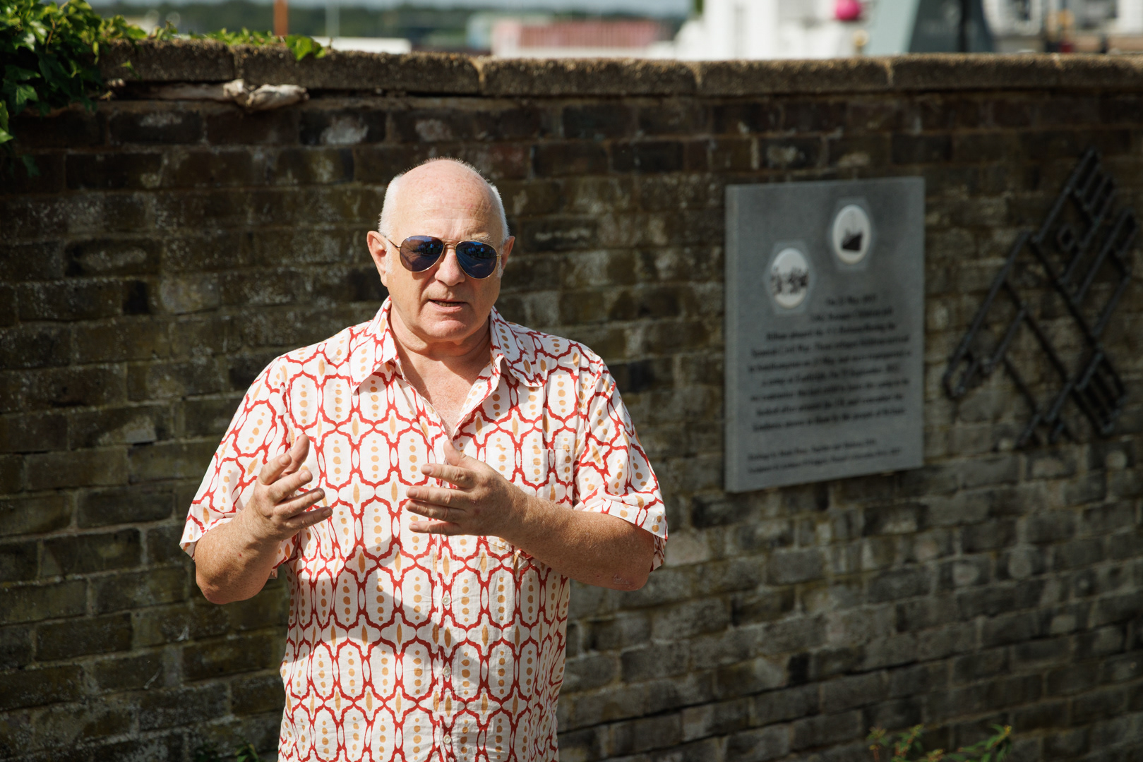Former Lord Mayor of Southampton, Councillor Dave Shields at the memorial and sculpture dedicated to the Basque Children, for the 89th anniversary of when they arrived on the SS Habana in Southampton. Which is in Town Quay Park, Southampton. 