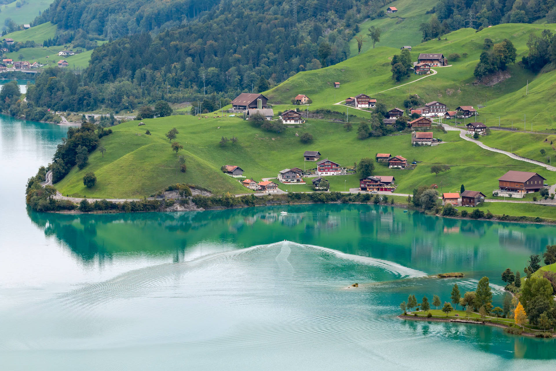 View of Brienz in the Bernese Oberland Region of Switzerland