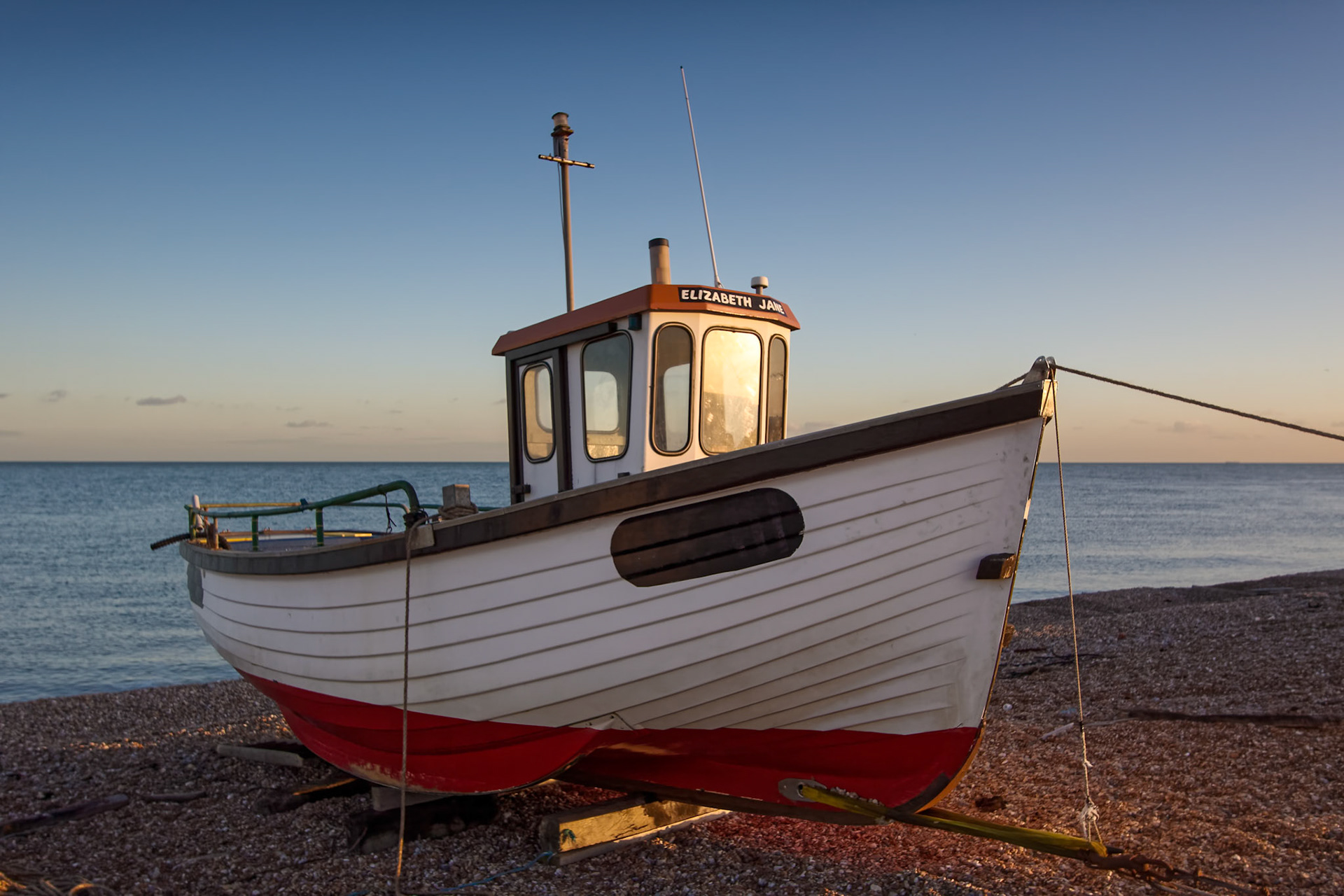 Fishing boat on Dungeness beach