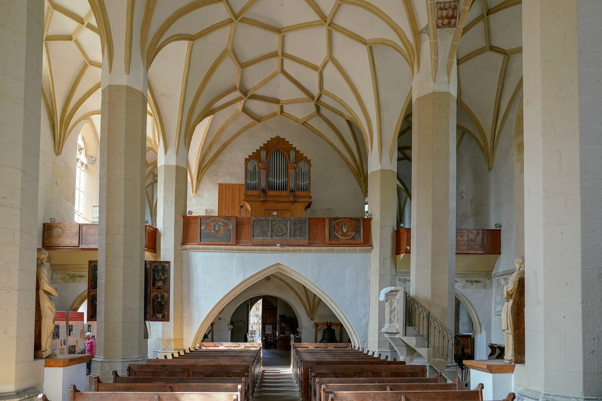 SIGHISOARA, TRANSYLVANIA/ROMANIA - SEPTEMBER 17 : Interior view of the Church on the Hill in Sighisoara Transylvania Romania on September 17, 2018. One unidentified person