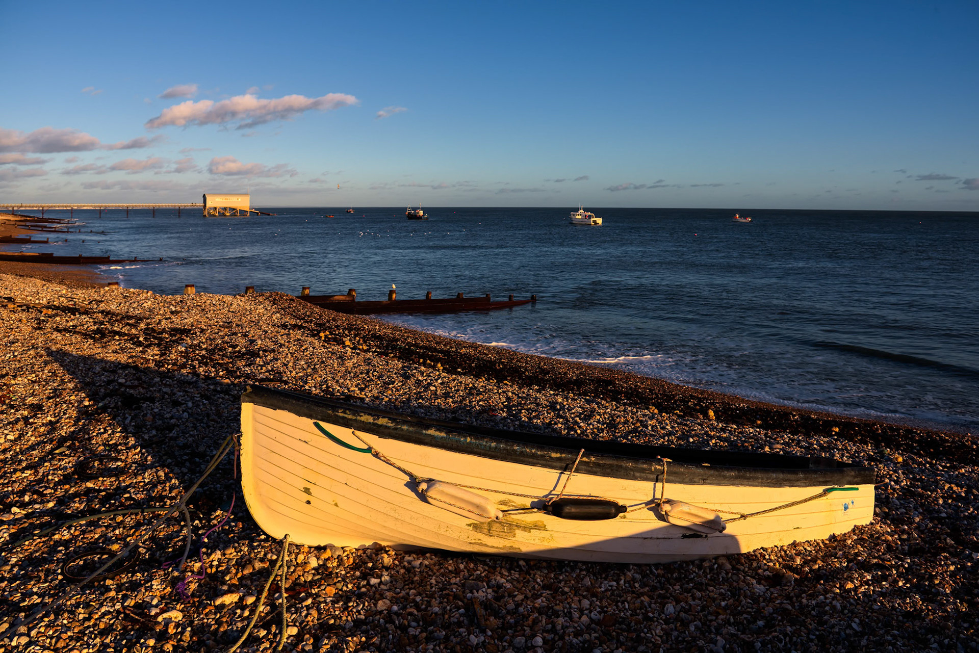 Evening Light on a Rowing Boat at Selsey Bill