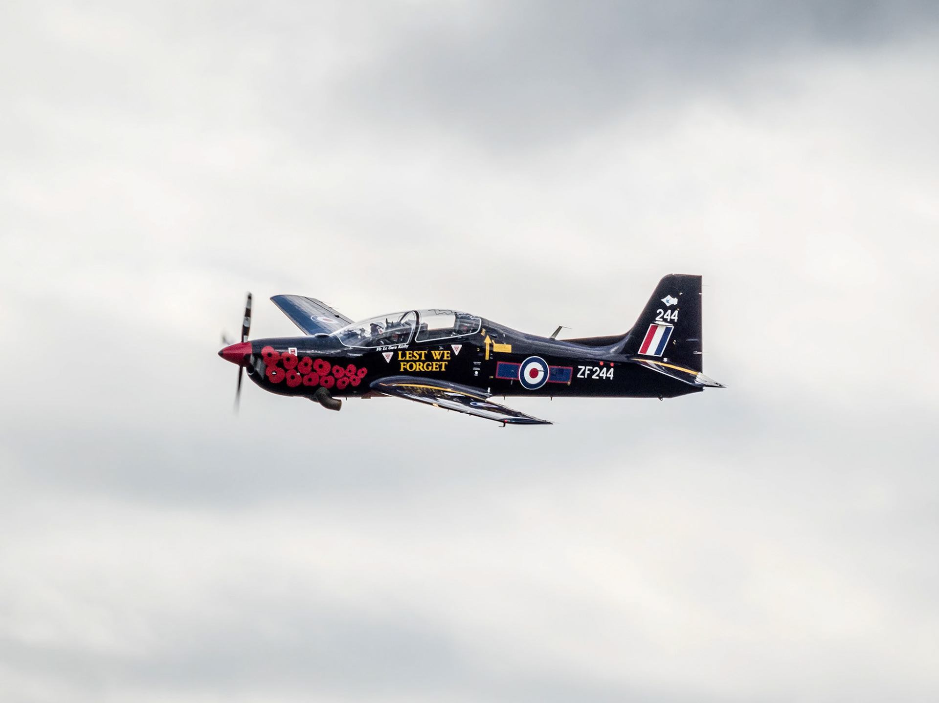 Tucano T. Mk 1 Flying over Biggin Hill Airfield