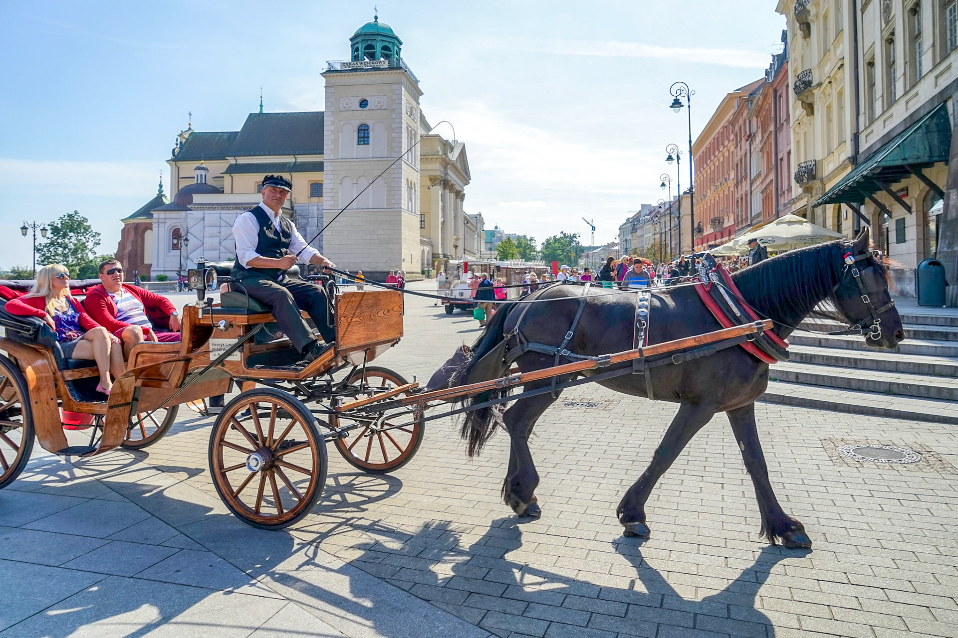Horse and Carriage in the Old Market Square in Warsaw