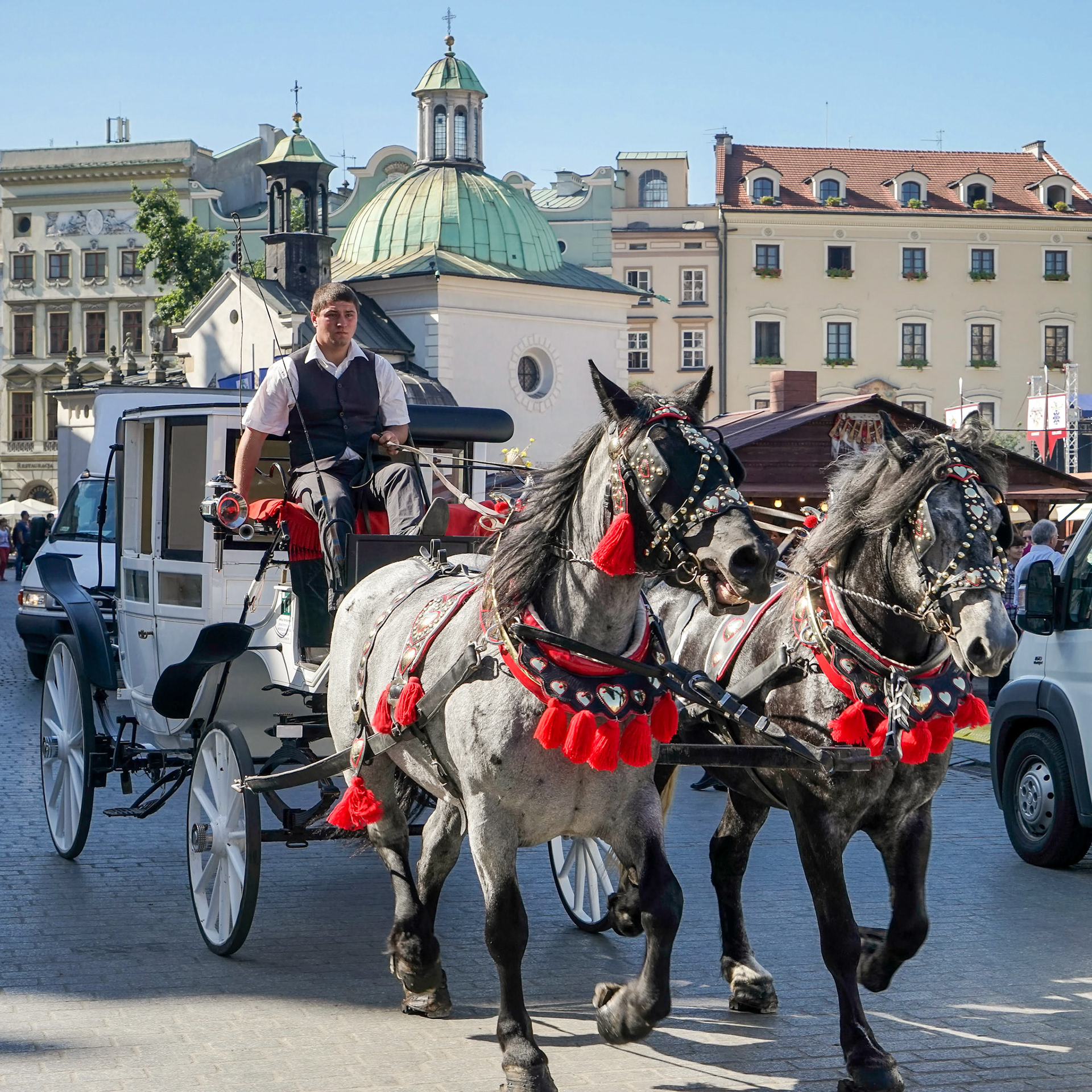 Carriage and Horses in Krakow