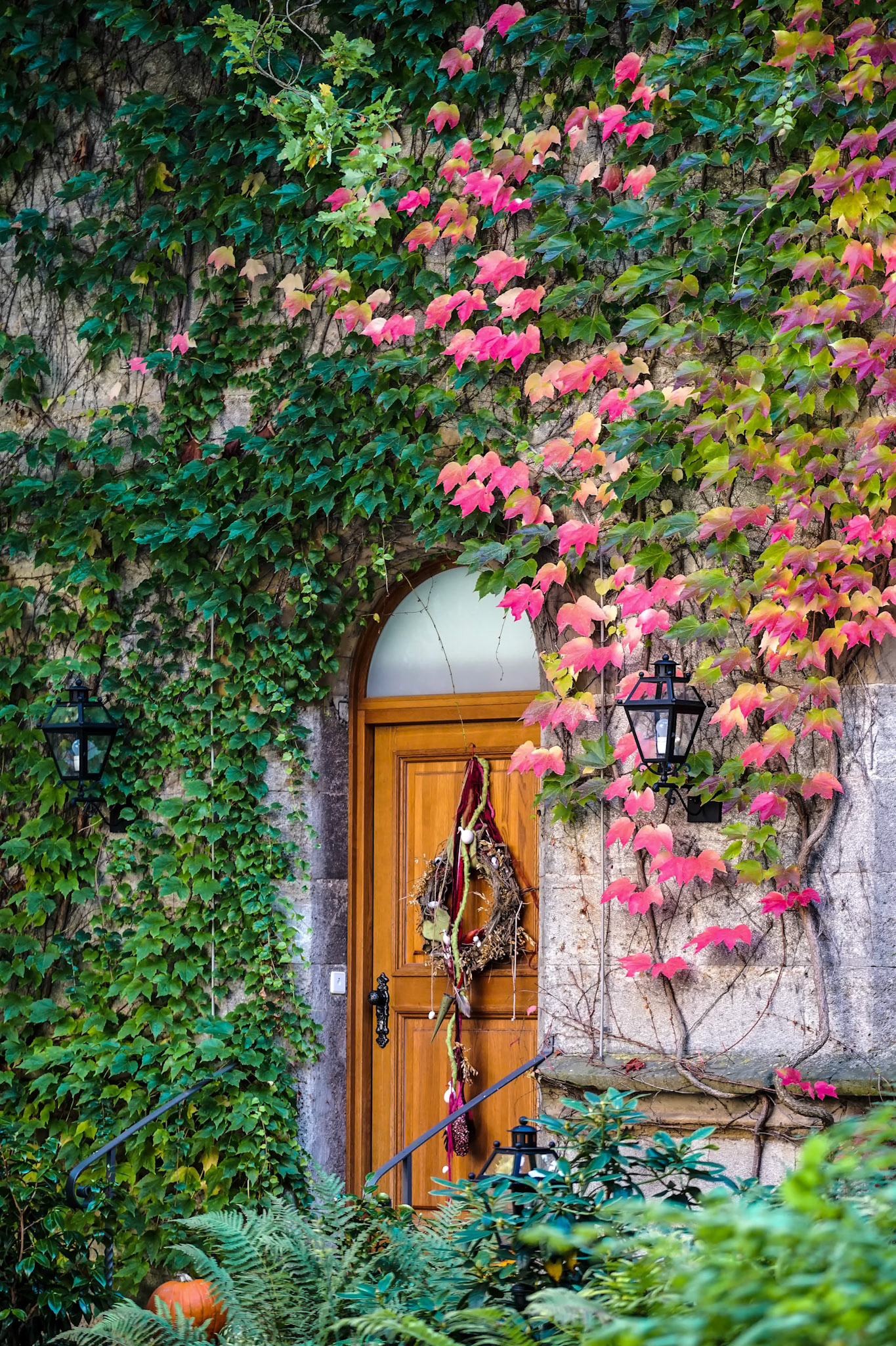 Restaurant Door in the Castle Gardens in Rothenburg