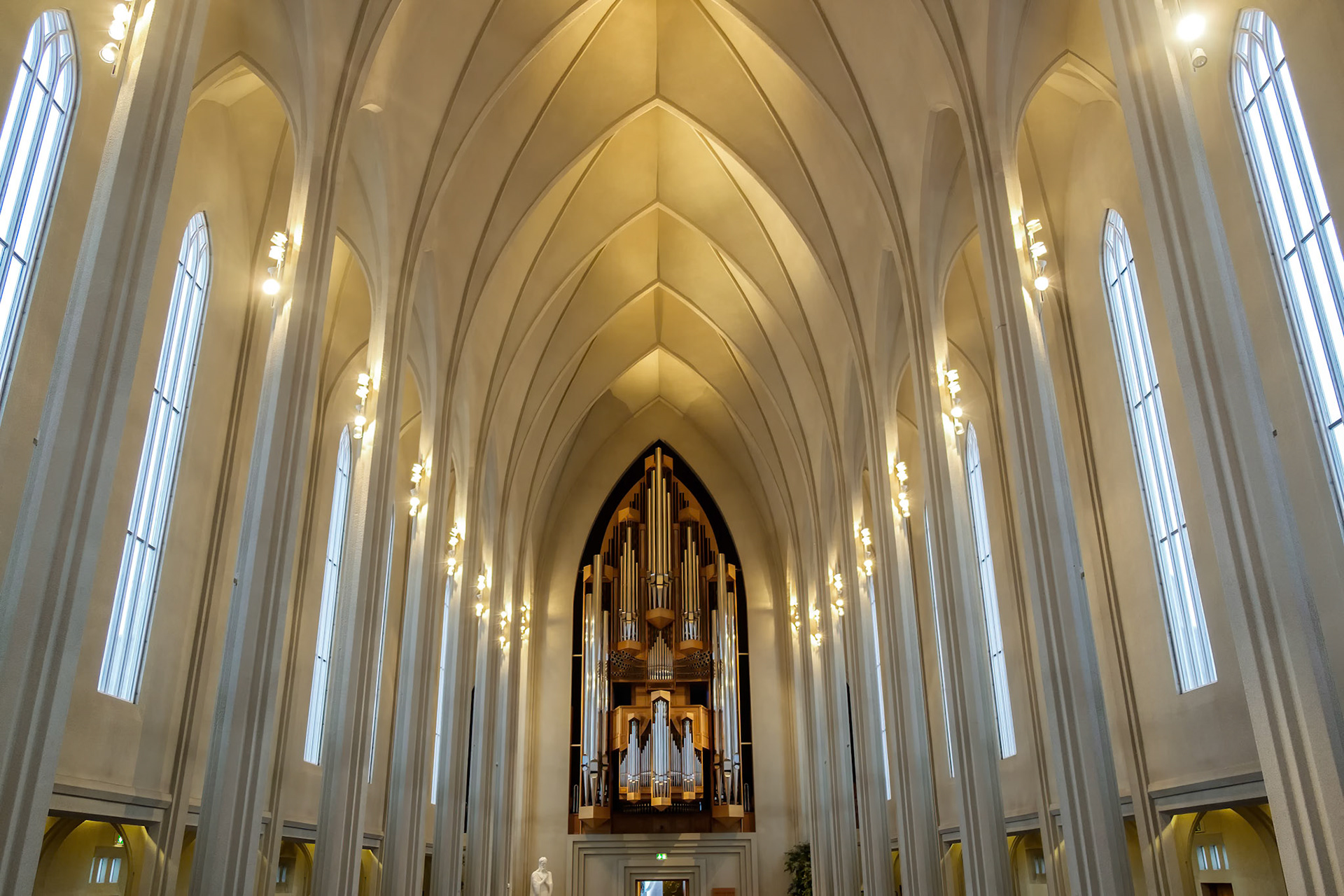 Interior View of the Hallgrimskirkja Church in Reykjavik