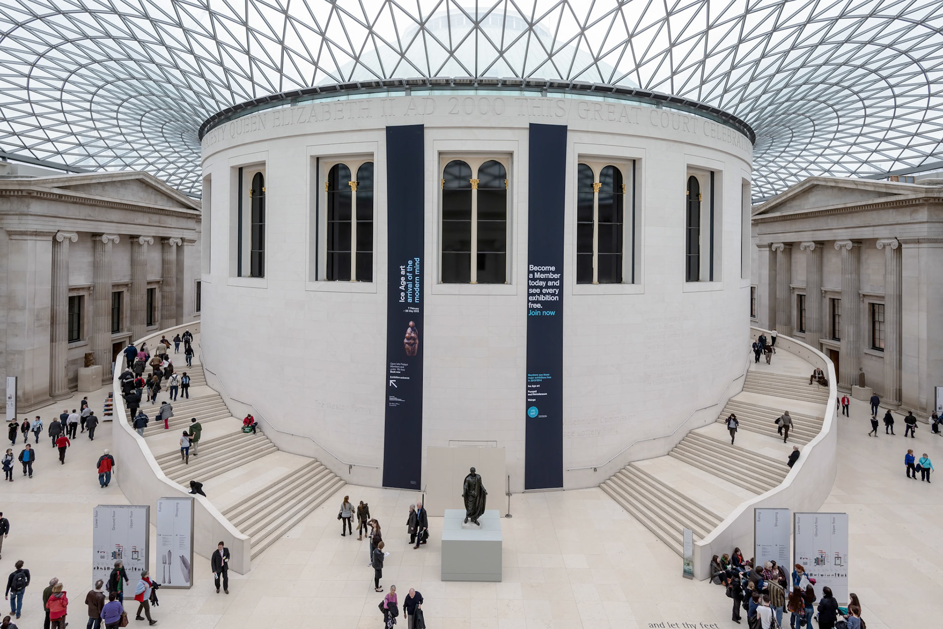 LONDON - MARCH 6 : Interior view of the Great Court at the British Museum in London on March 6, 2013. Unidentified people.