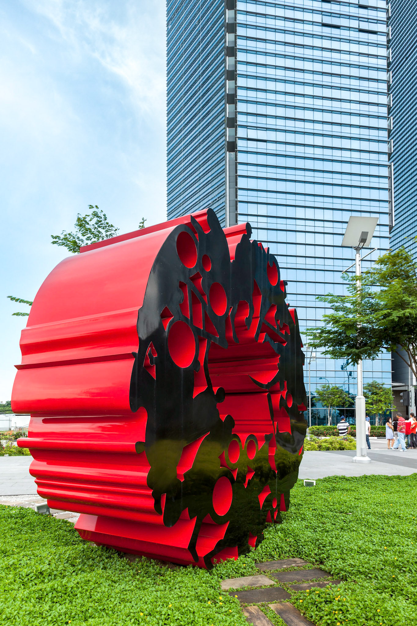 View of Skyscrapers and Modern Art in Singapore
