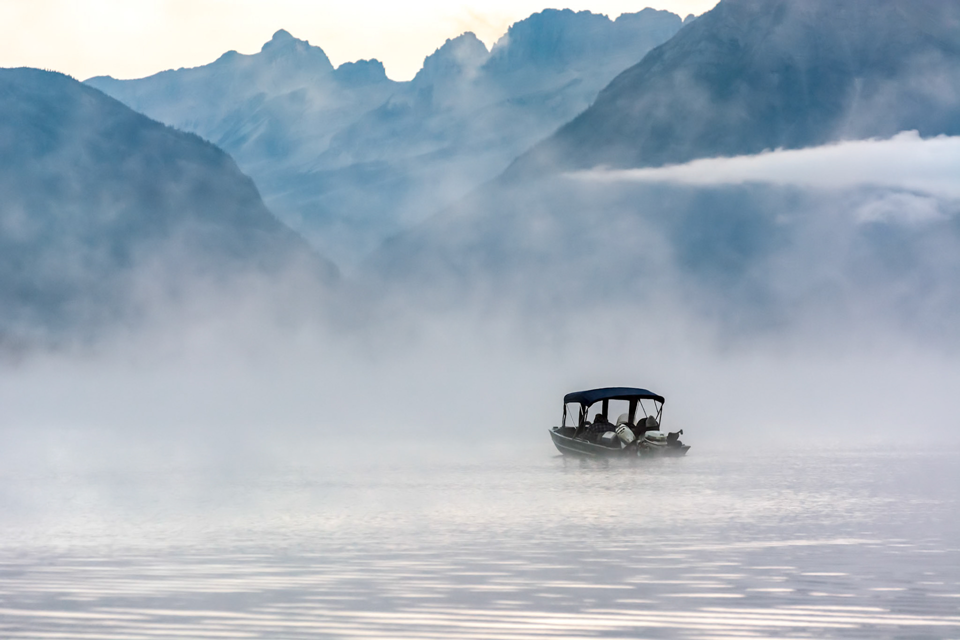 Boat Moored in Lake McDonald near Apgar