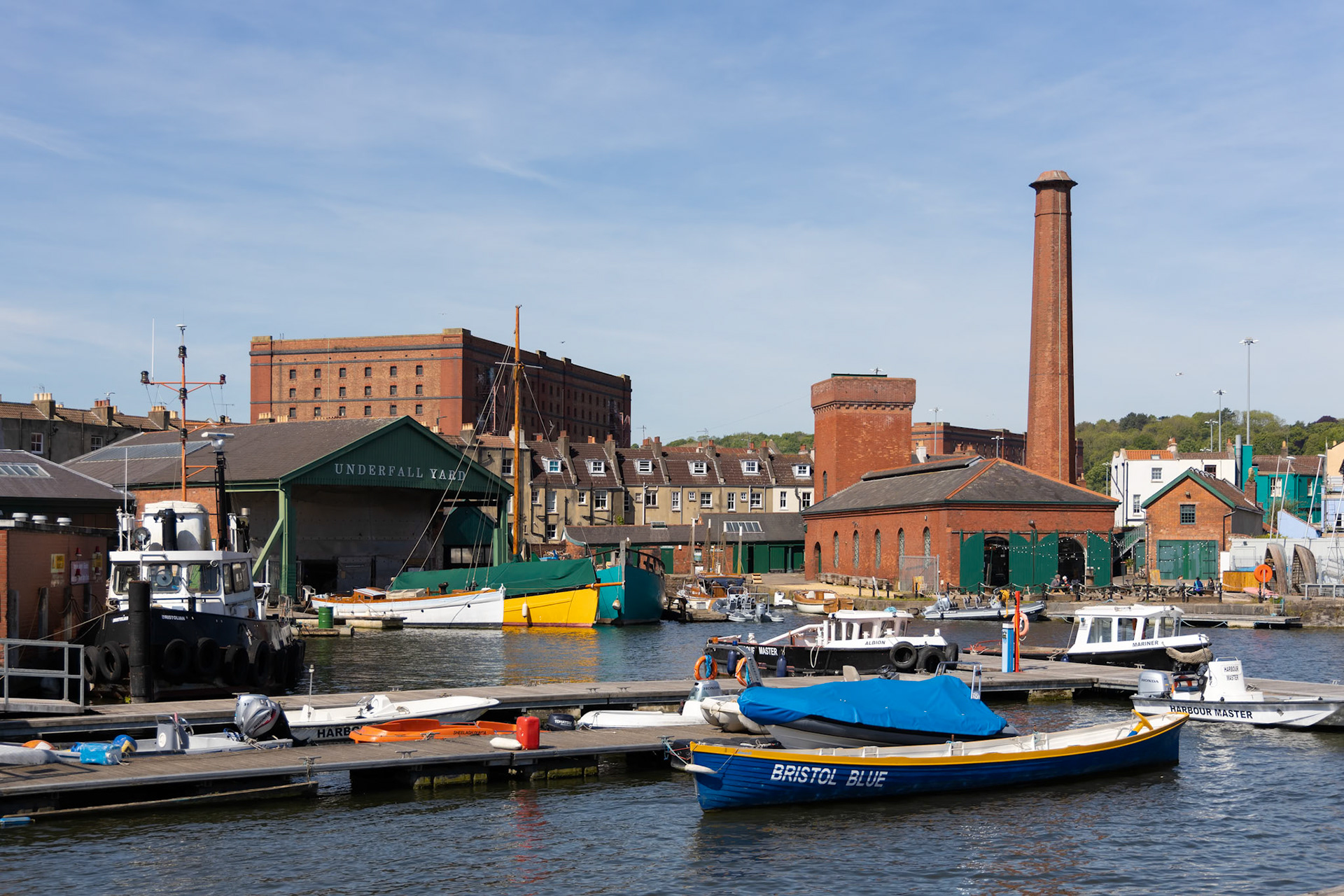 BRISTOL, UK - MAY 14 : View of boats on the River Avon in Bristol on May 14, 2019. Unidentified people