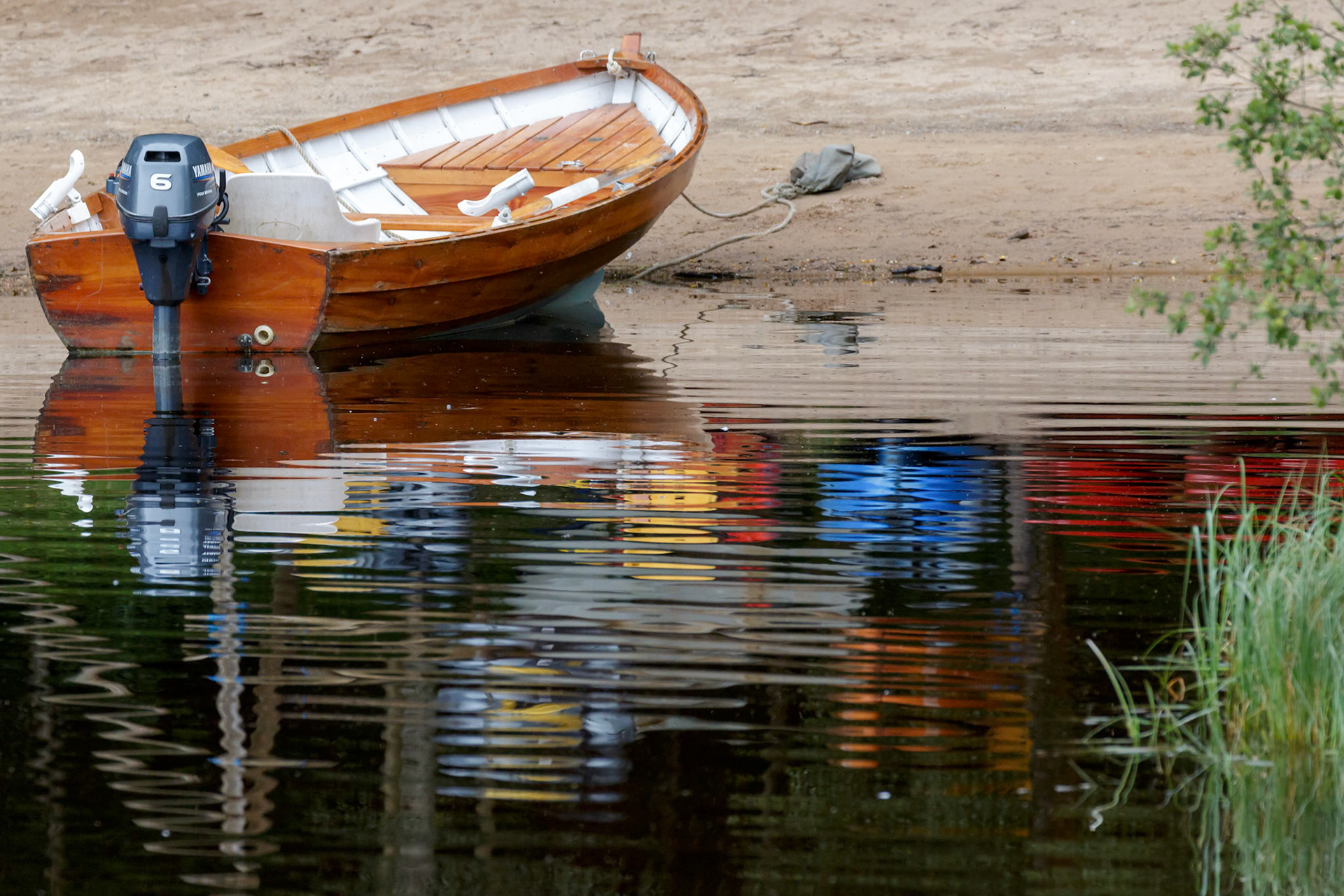 Rowing Boat Moored on Loch Insh
