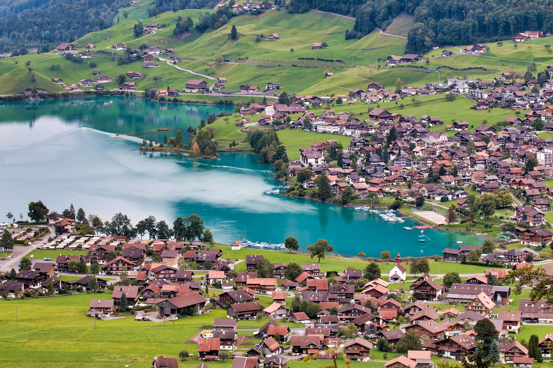View of Brienz in the Bernese Oberland Region of Switzerland