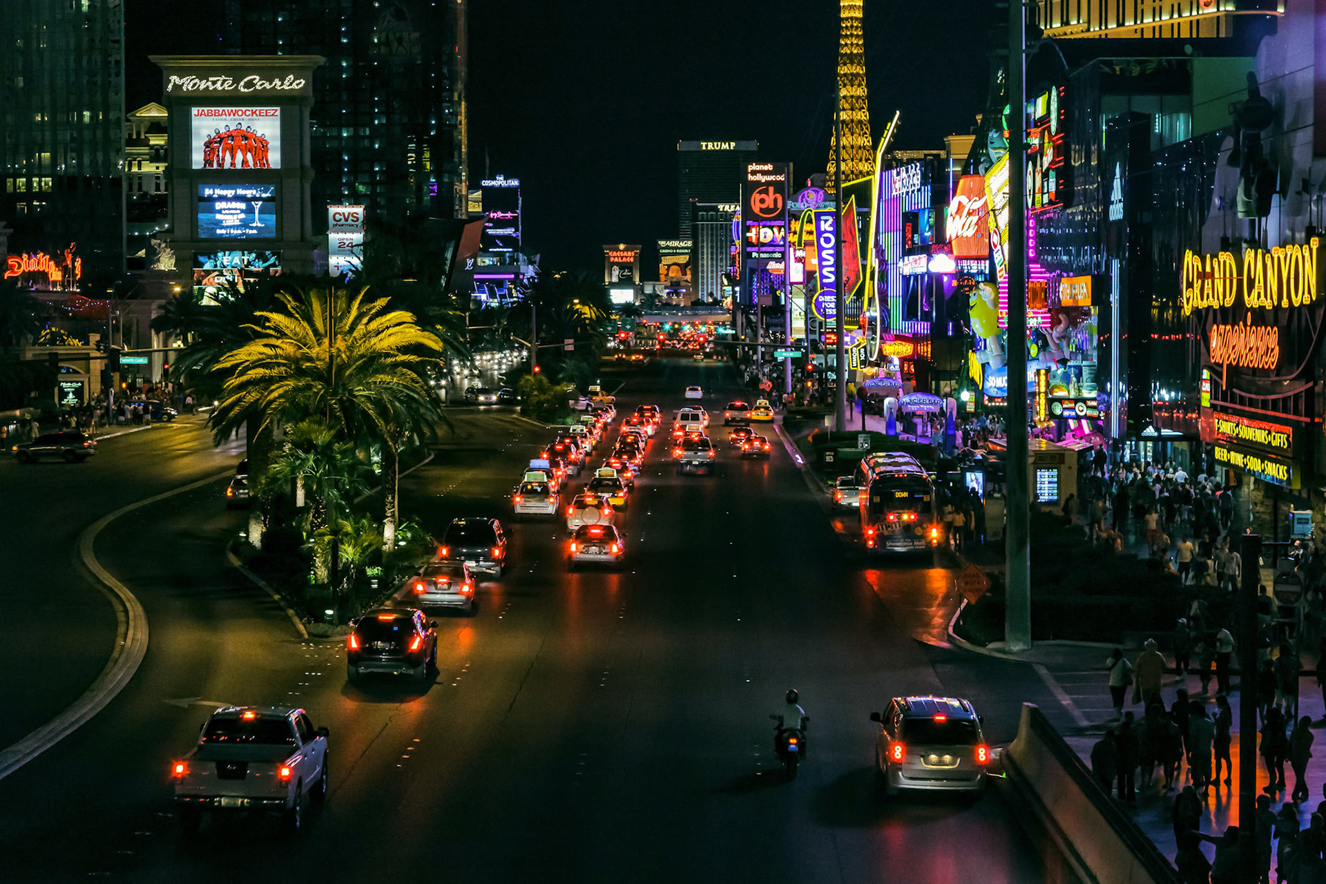 Night Scene along the Strip in Las Vegas