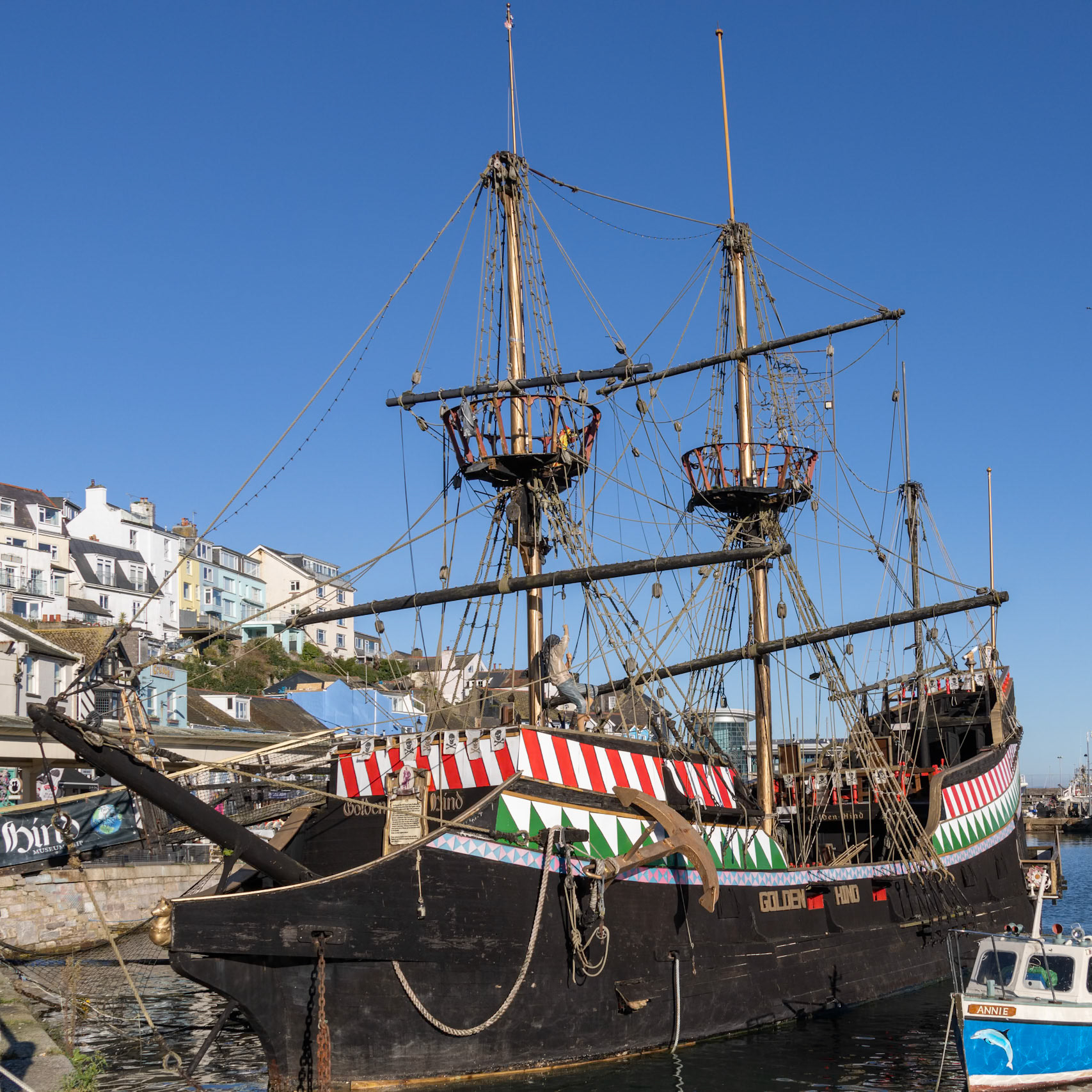 BRIXHAM, DEVON, UK - JANUARY 18 : View the Golden Hind in Brixham, Devon on January 18, 2024