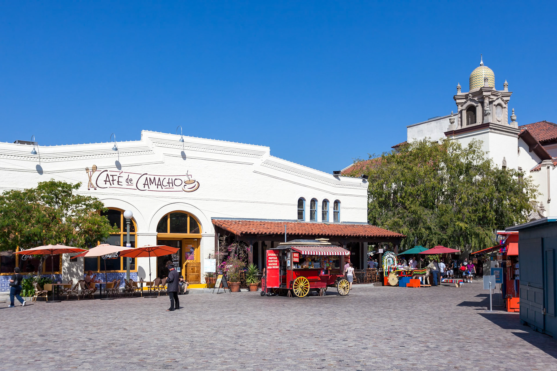 Food Cart at the Entrance to Olvera Street Los Angeles