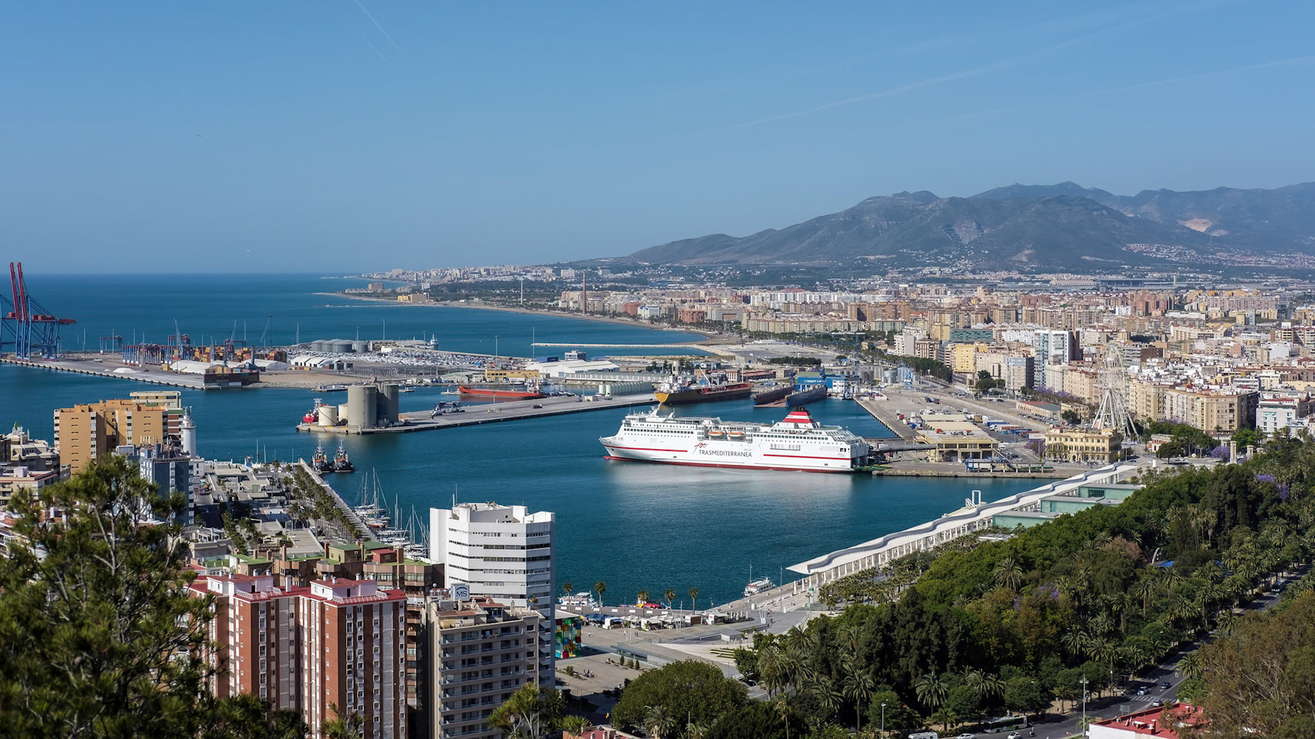View of the Harbour Area of Malaga