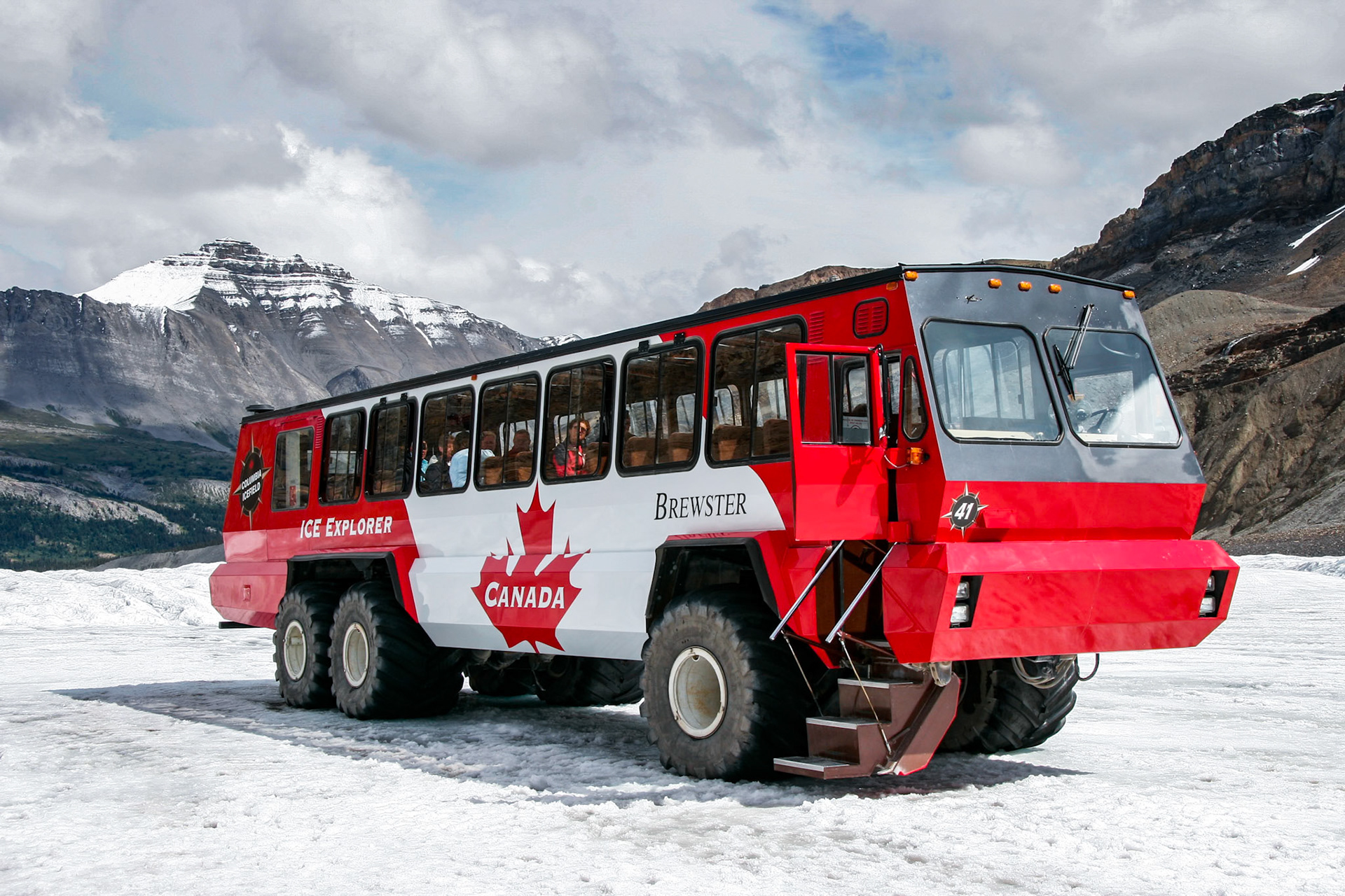 Tourist Bus on the Athabasca Glacier in Jasper National Park