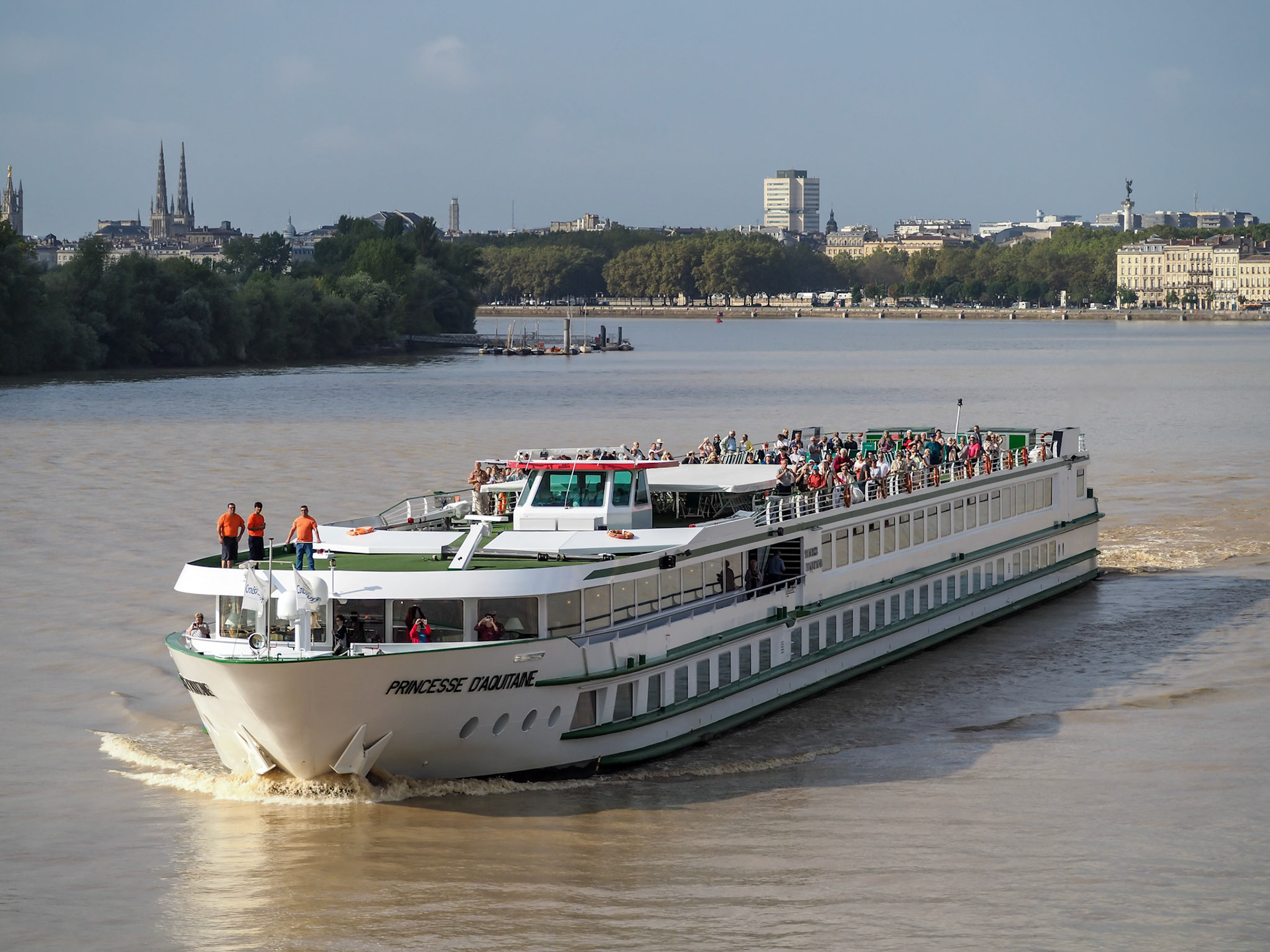 Tourist Boat Princesse D'Aquitane Cruising along the River Garonne in Bordeaux