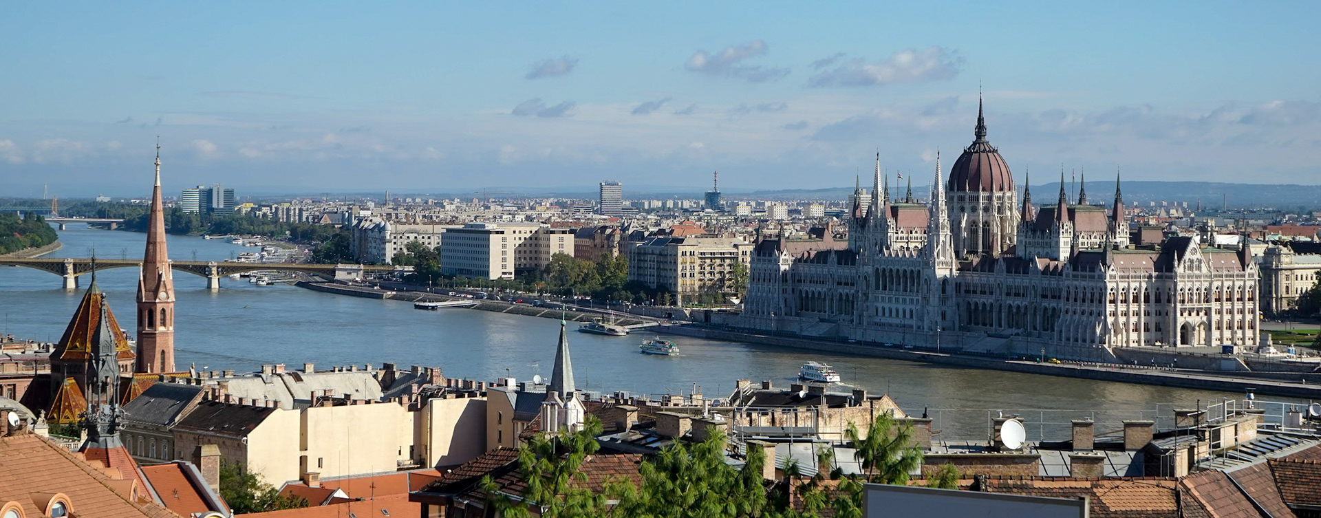 View towards the Parliament Building in Budapest