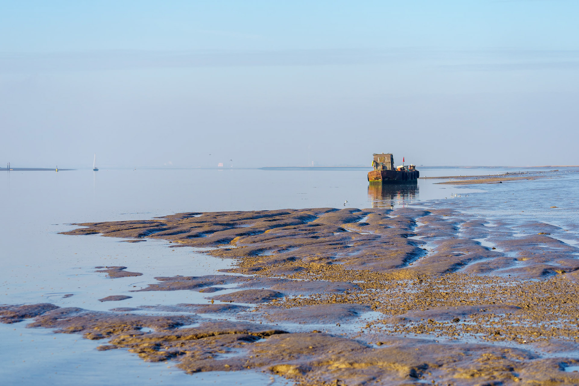 View of an Old Boat on the River Swale