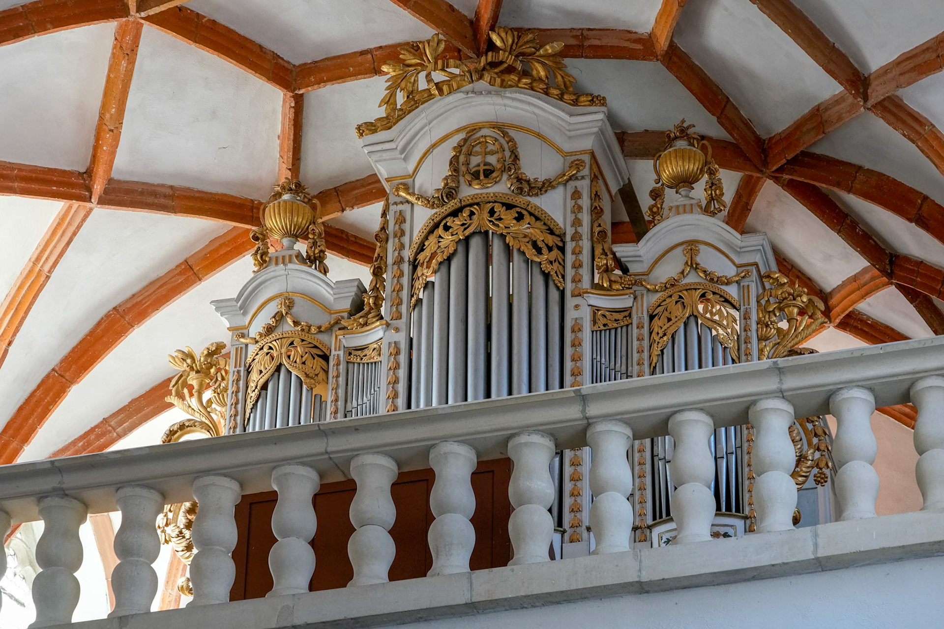 PREJMER, TRANSYLVANIA/ROMANIA - SEPTEMBER 20 : View of the organ in the Fortified church in Prejmer Transylvania Romania on September 20, 2018