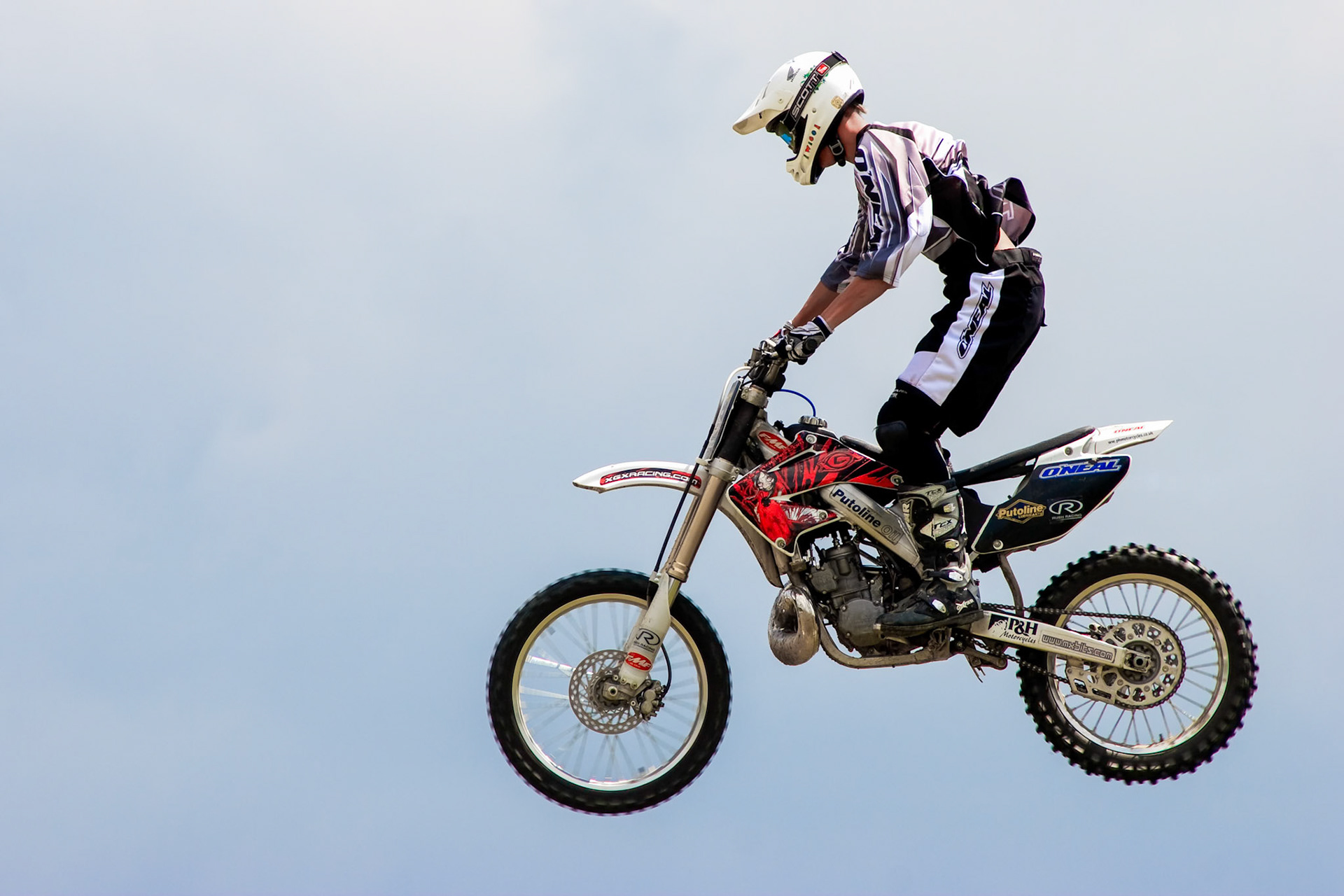 Stunt Motorcyclist at the Hop Farm in Kent