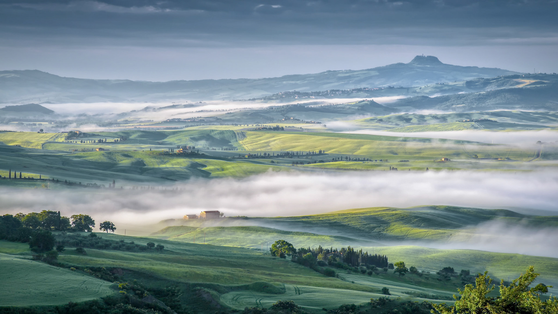 Mist Swirling through Val d'Orcia