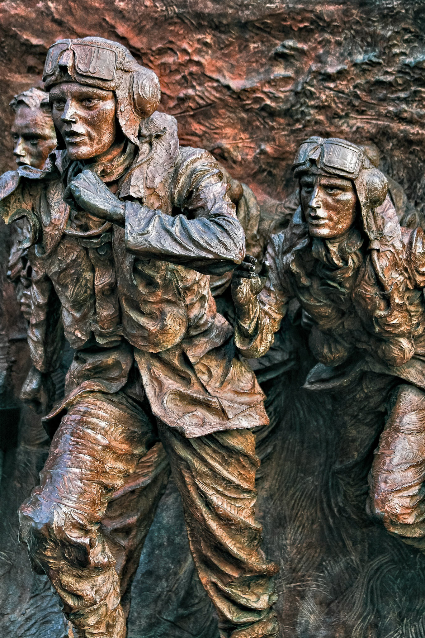 Close-up of Part of the Battle of Britain Monument on the Embankment in London