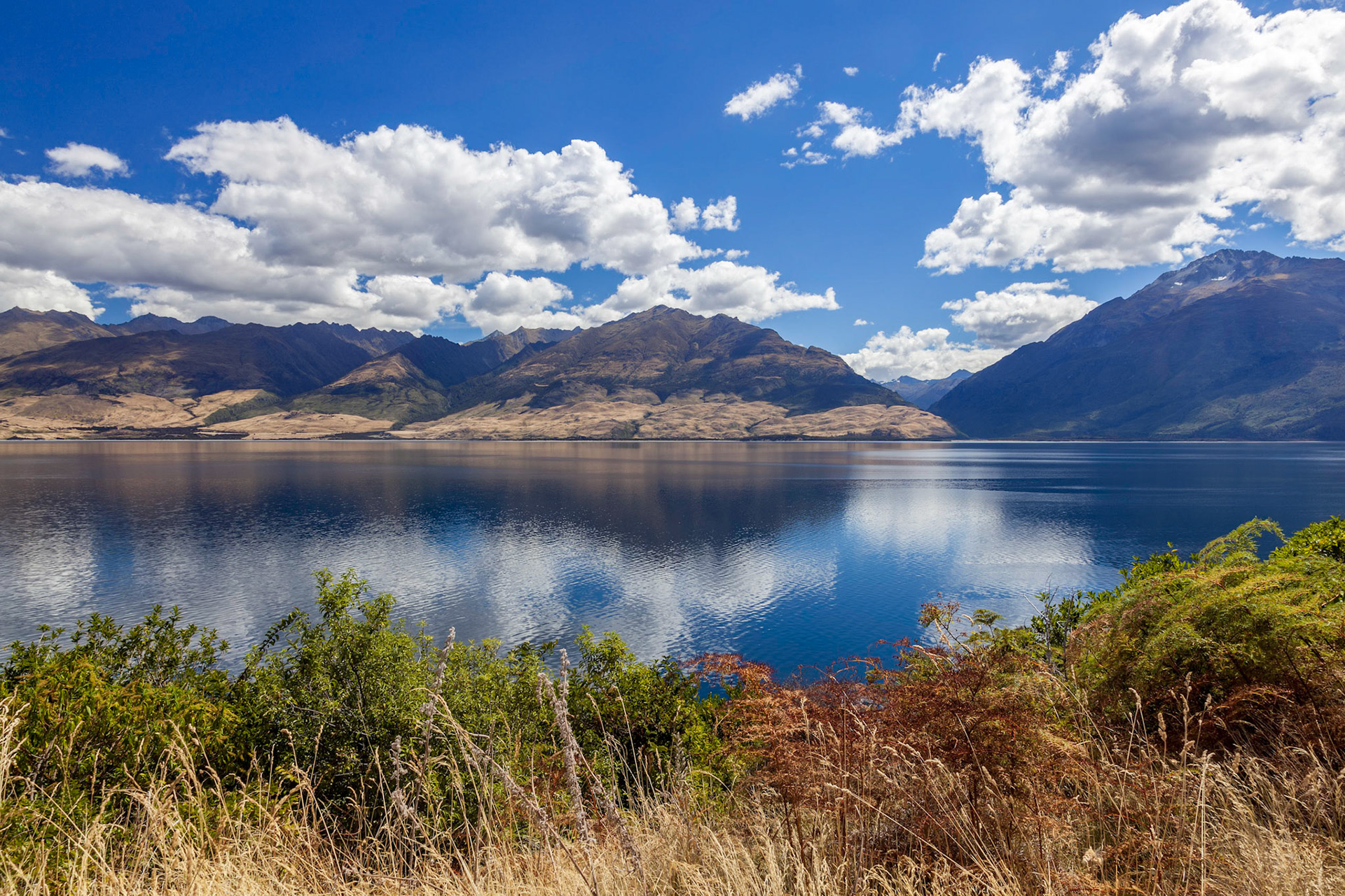 Scenic view of Lake Wanaka in summertime