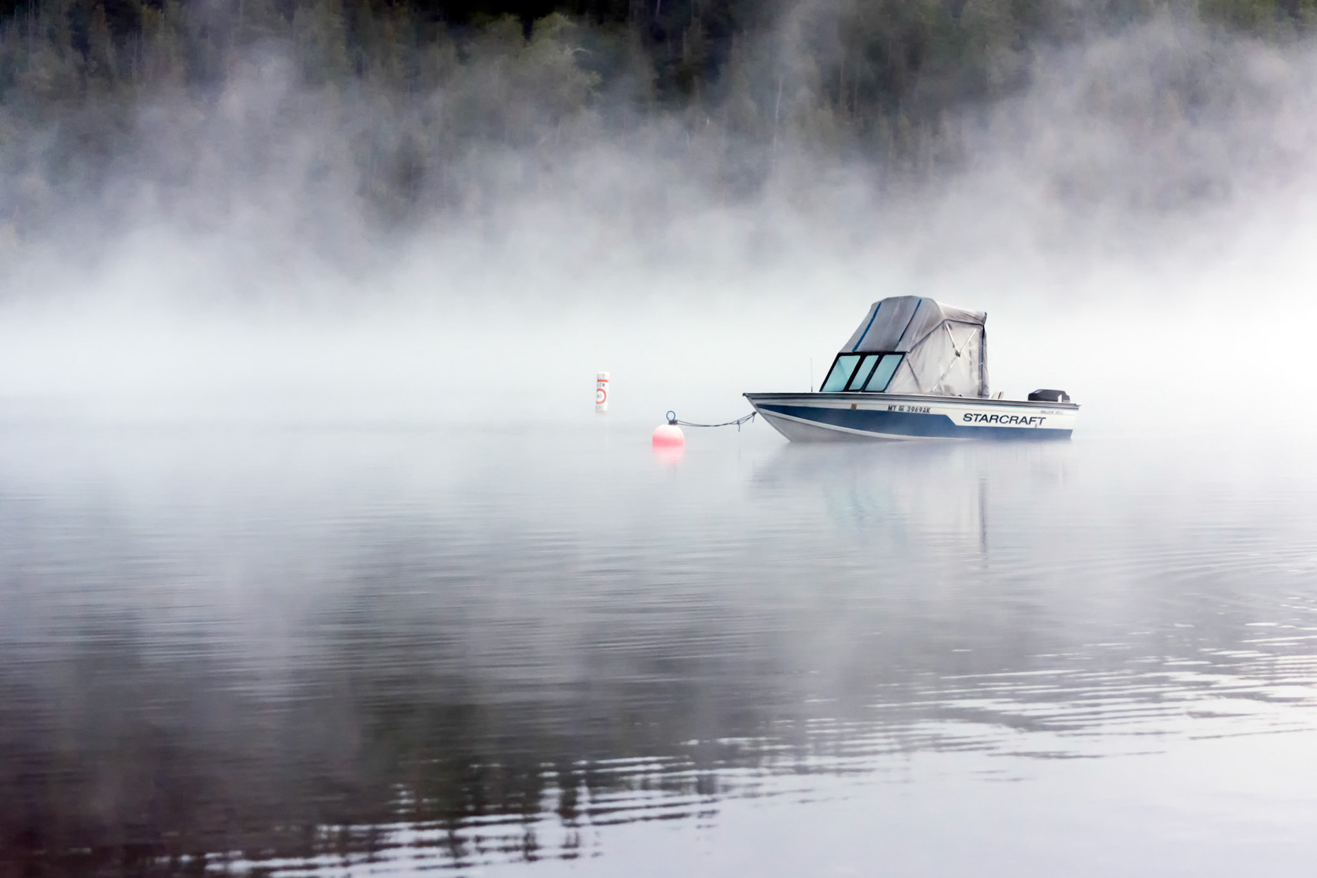 Boat Moored on Lake McDonald