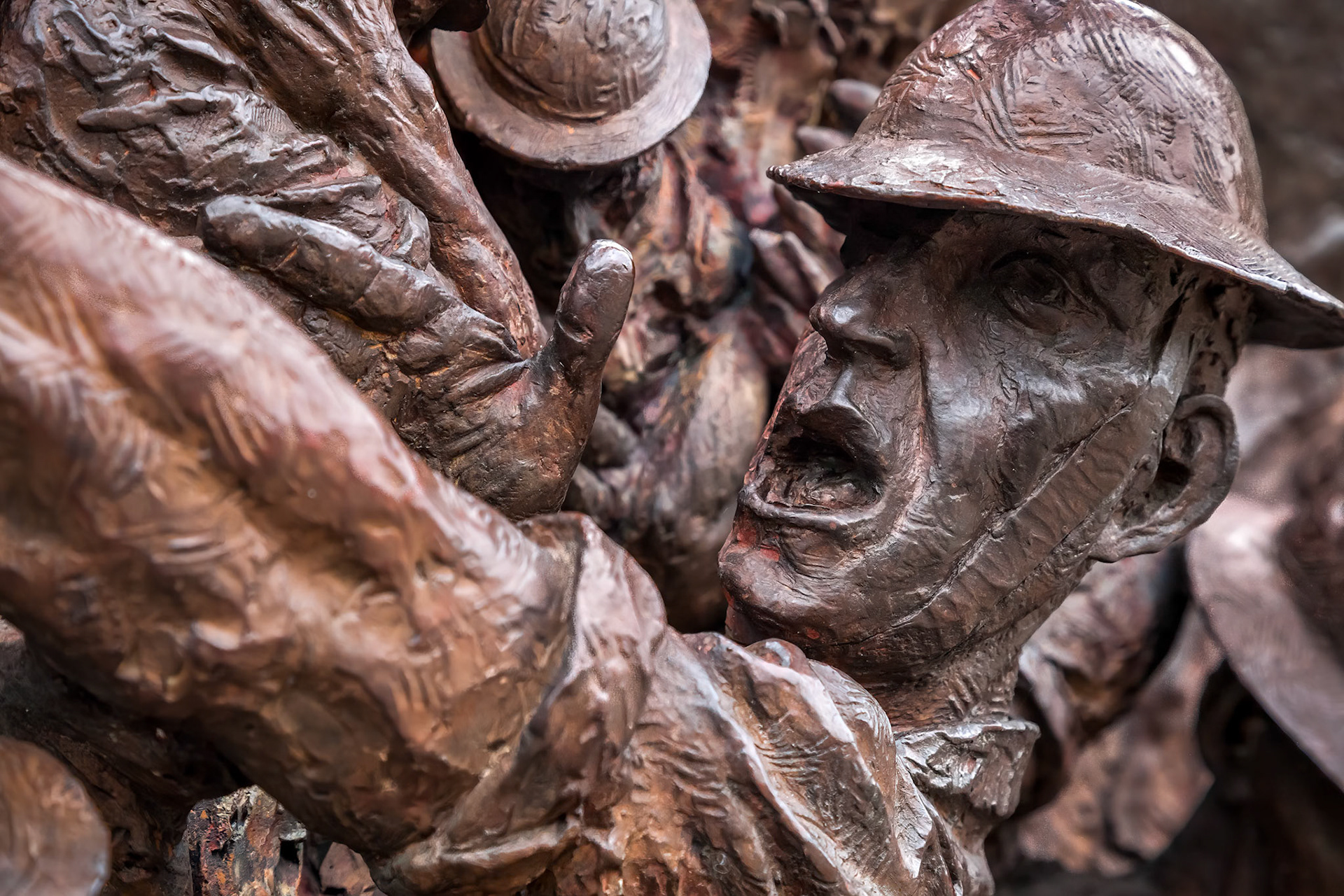Close-up of Part of the Battle of Britain Monument on the Embankment in London
