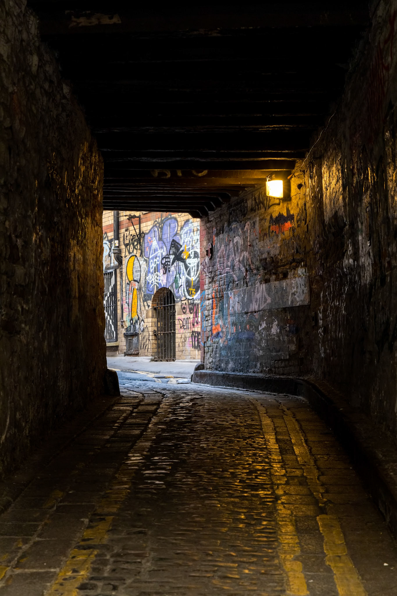 BRISTOL, UK - MAY 14 : Graffiti covered walls  in Bristol on May 14, 2019