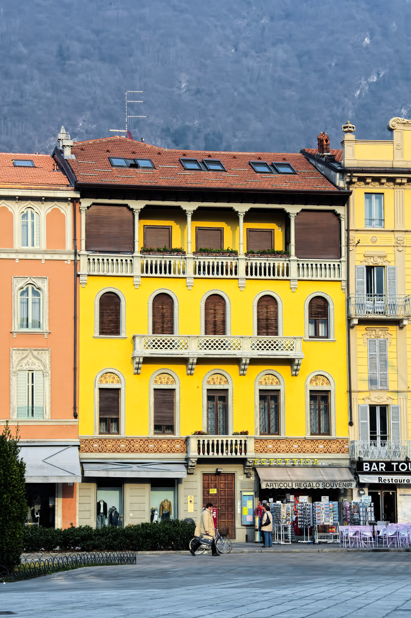 Late Afternoon Sun on a Yellow Building in Como