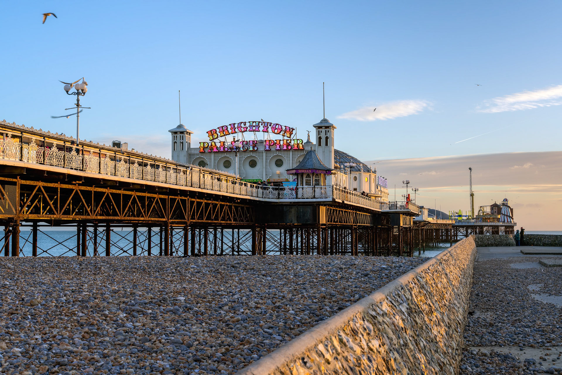 BRIGHTON, EAST SUSSEX/UK - JANUARY 8 : View of the Pier in Brighton East Sussex on January 8, 2019. Unidentified people