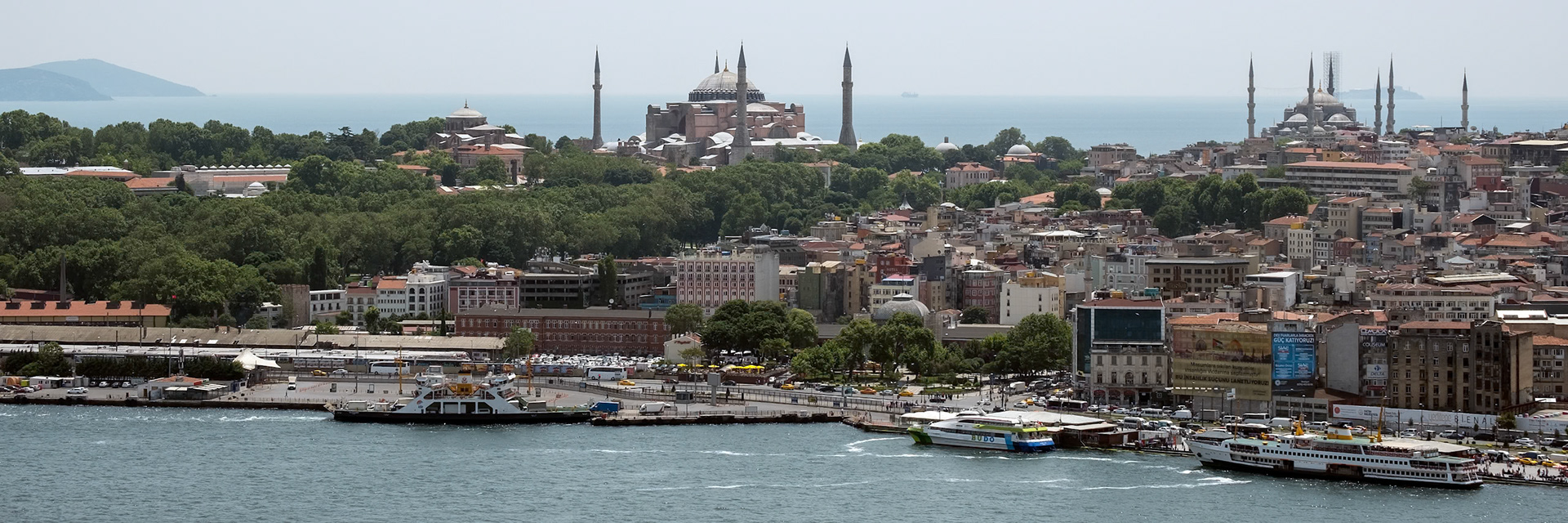 ISTANBUL, TURKEY - MAY 24 : View of buildings along the Bosphorus in Istanbul Turkey on May 24, 2018