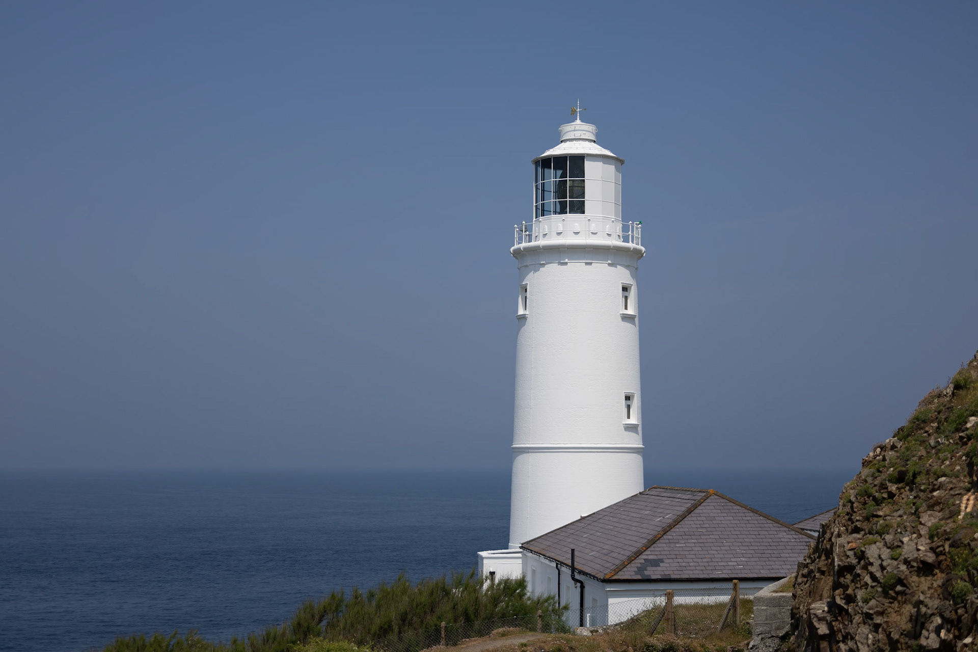 Trevose Head, Cornwall, UK - June 15.  View of the Lighthouse at Trevose Head in Cornwall on June 15, 2023