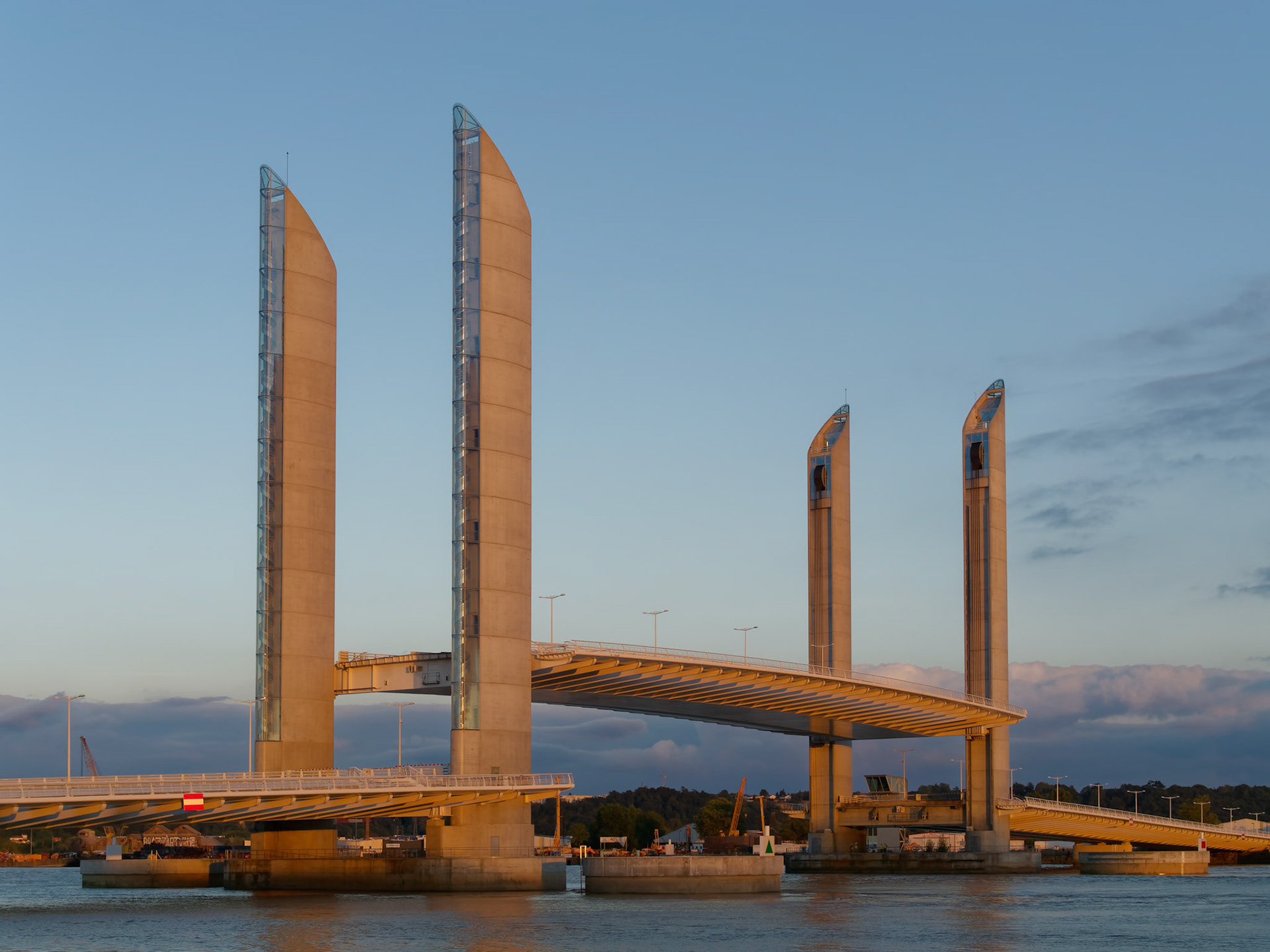 New Lift Bridge Jacques Chaban-Delmas Spanning the River Garonne at Bordeaux