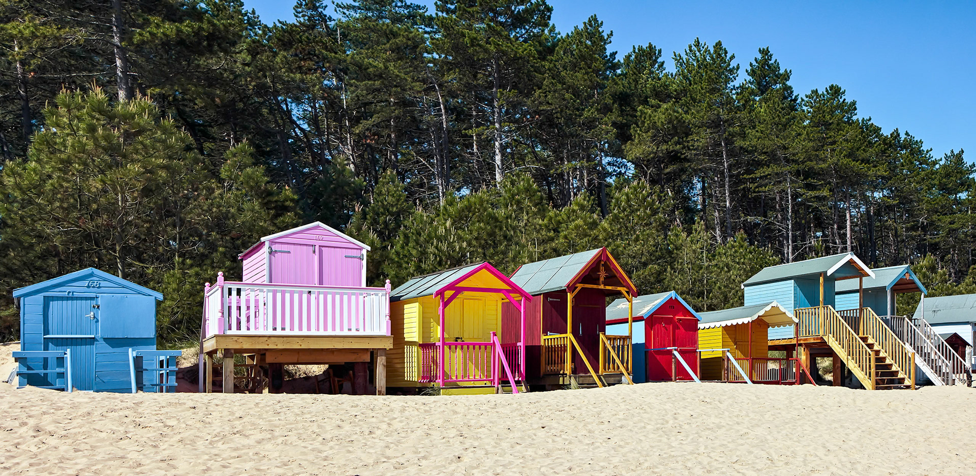 Some Brightly Coloured Beach Huts in Wells Next the Sea