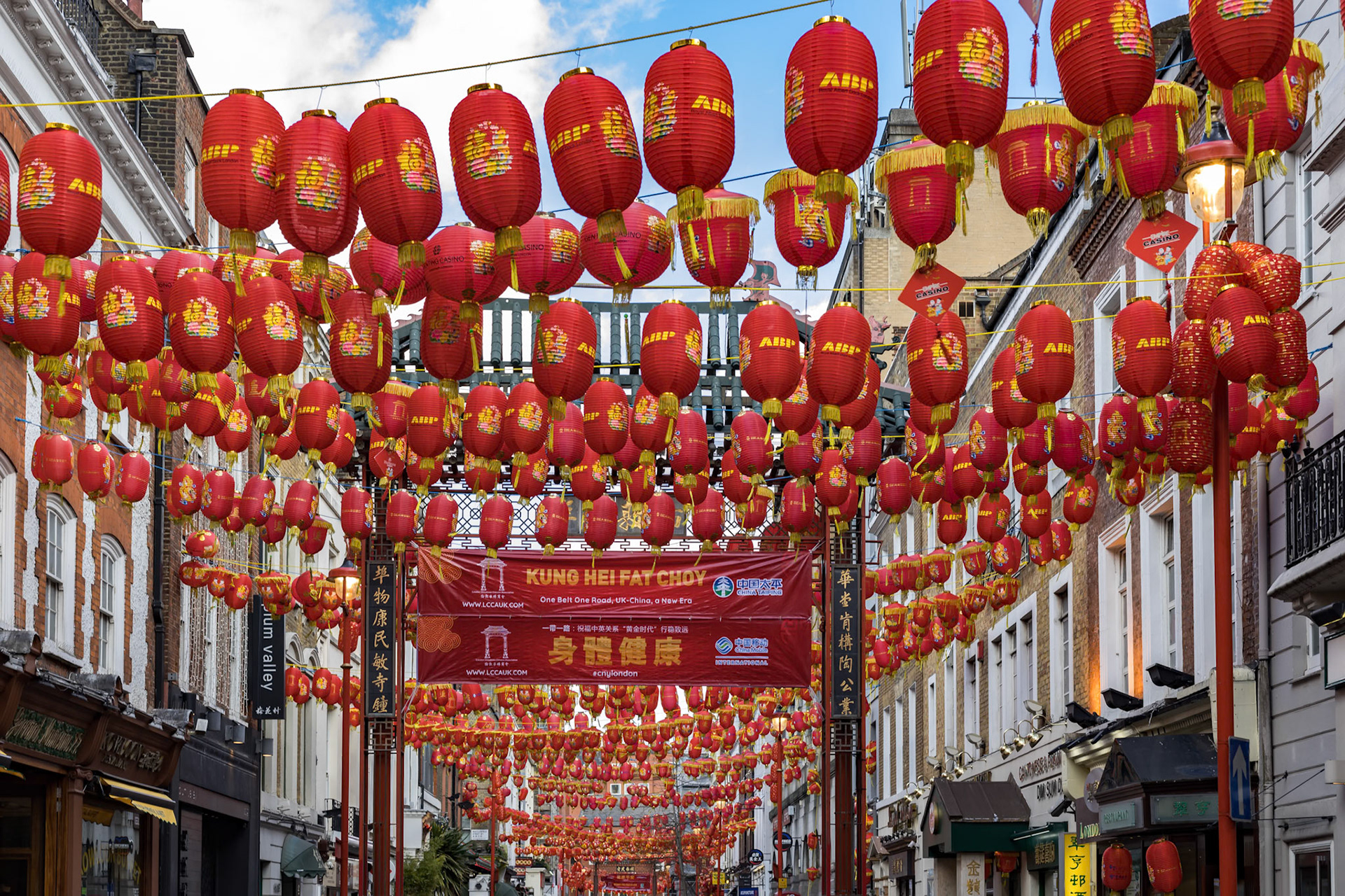 LONDON, UK - MARCH 11 : View of Chinatown in Soho London on March 11, 2019