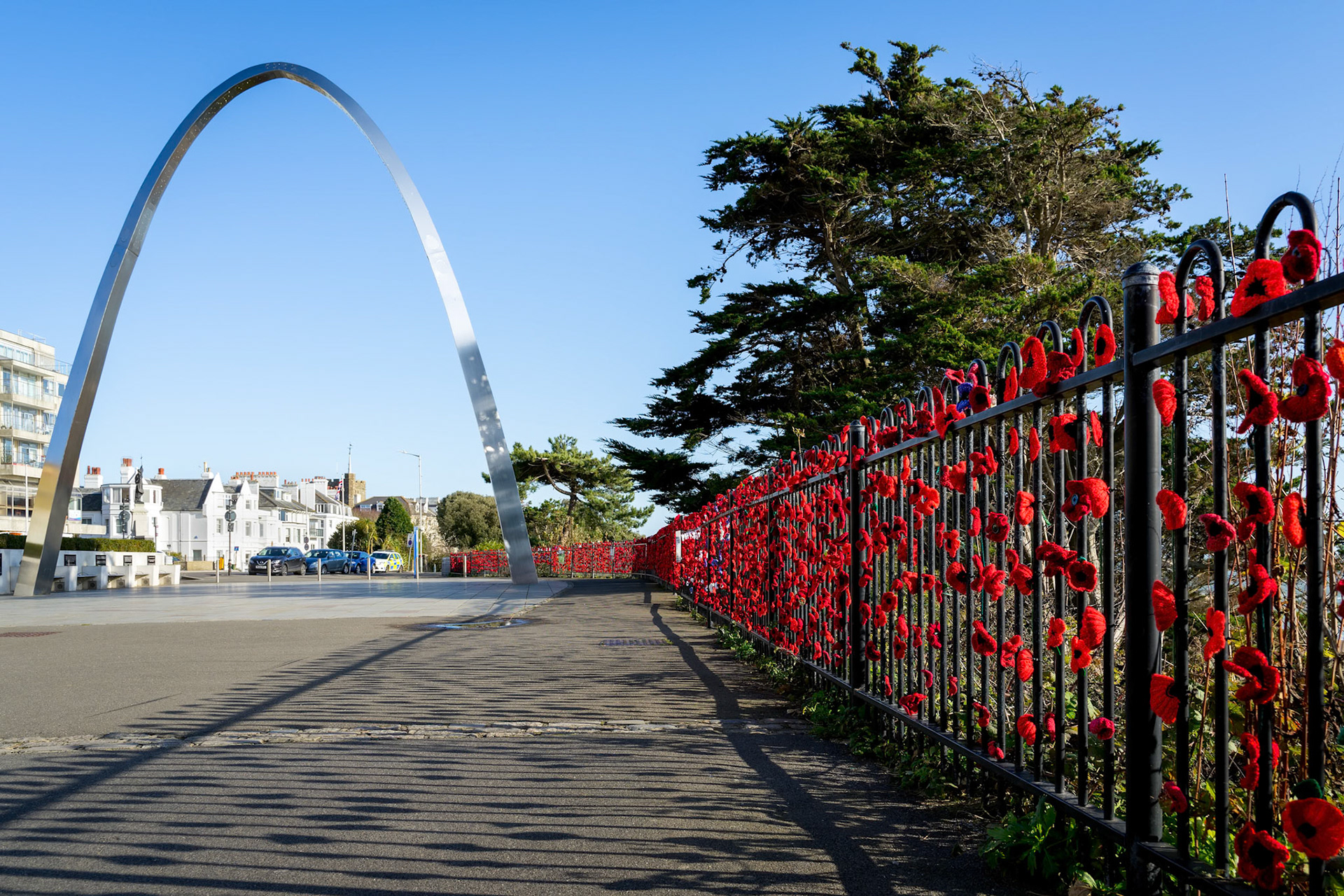 FOLKESTONE, KENT/UK - NOVEMBER 12 : View of the War Memorial square in Folkestone on November 12, 2019