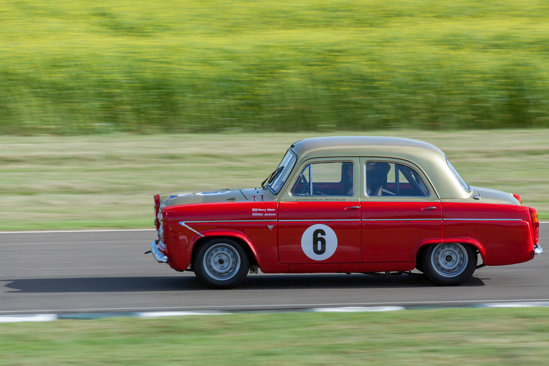 GOODWOOD, WEST SUSSEX/UK - SEPTEMBER 14 : Vintage Racing at Goodwood on September 14, 2012. One unidentified person