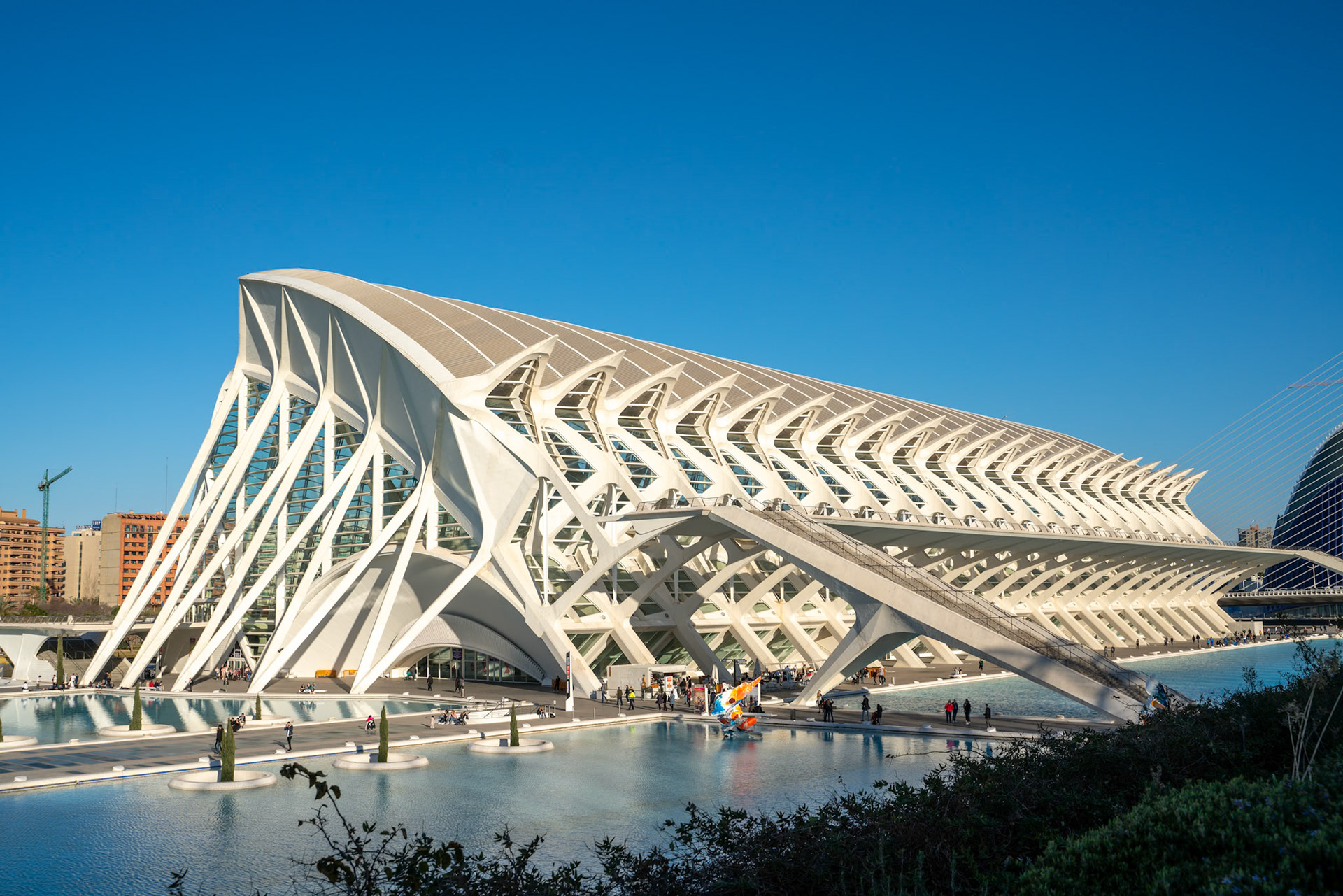 VALENCIA, SPAIN - FEBRUARY 25 : Principe Felipe science museum in Valencia Spain on February 25, 2019. Unidentified people