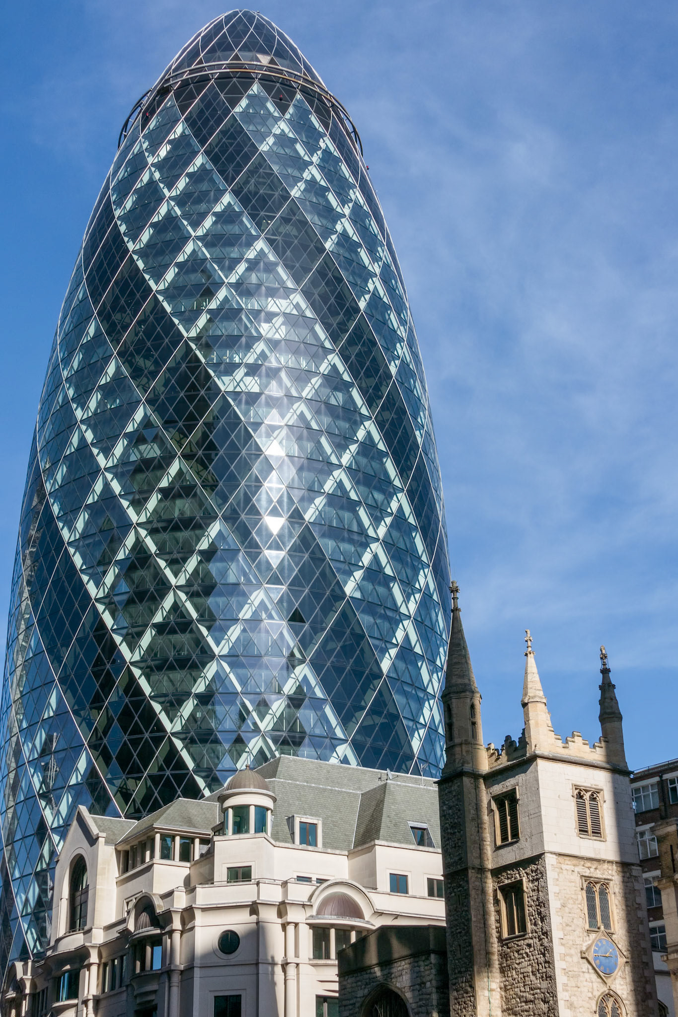 View of the Gherkin Building in London