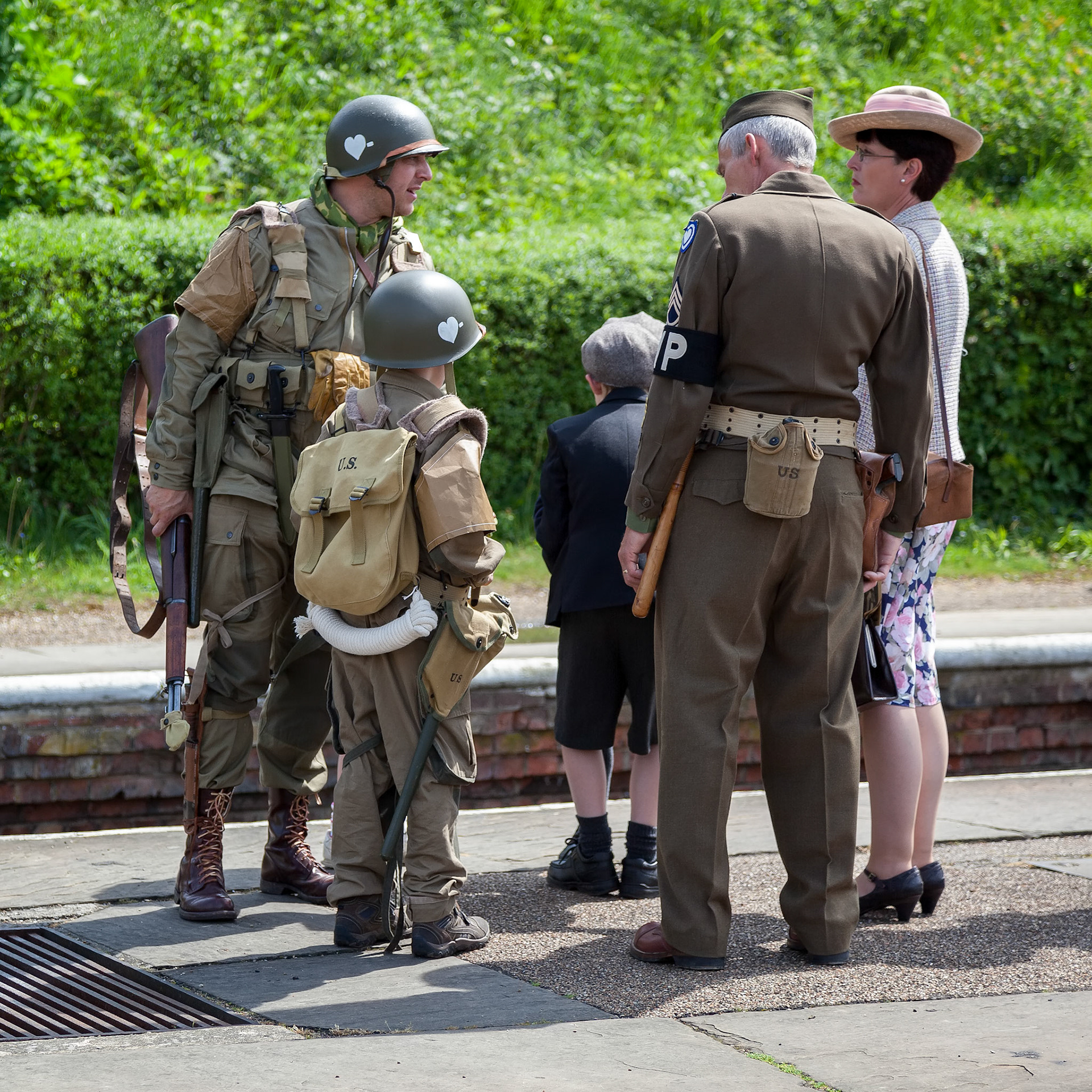 HORSTED KEYNES, SUSSEX/UK - MAY 7 :  Southern at War re-enactment day at Horsted Keynes Railway Station in Horsted Keynes Sussex on May 7, 2011. Five unidentified people