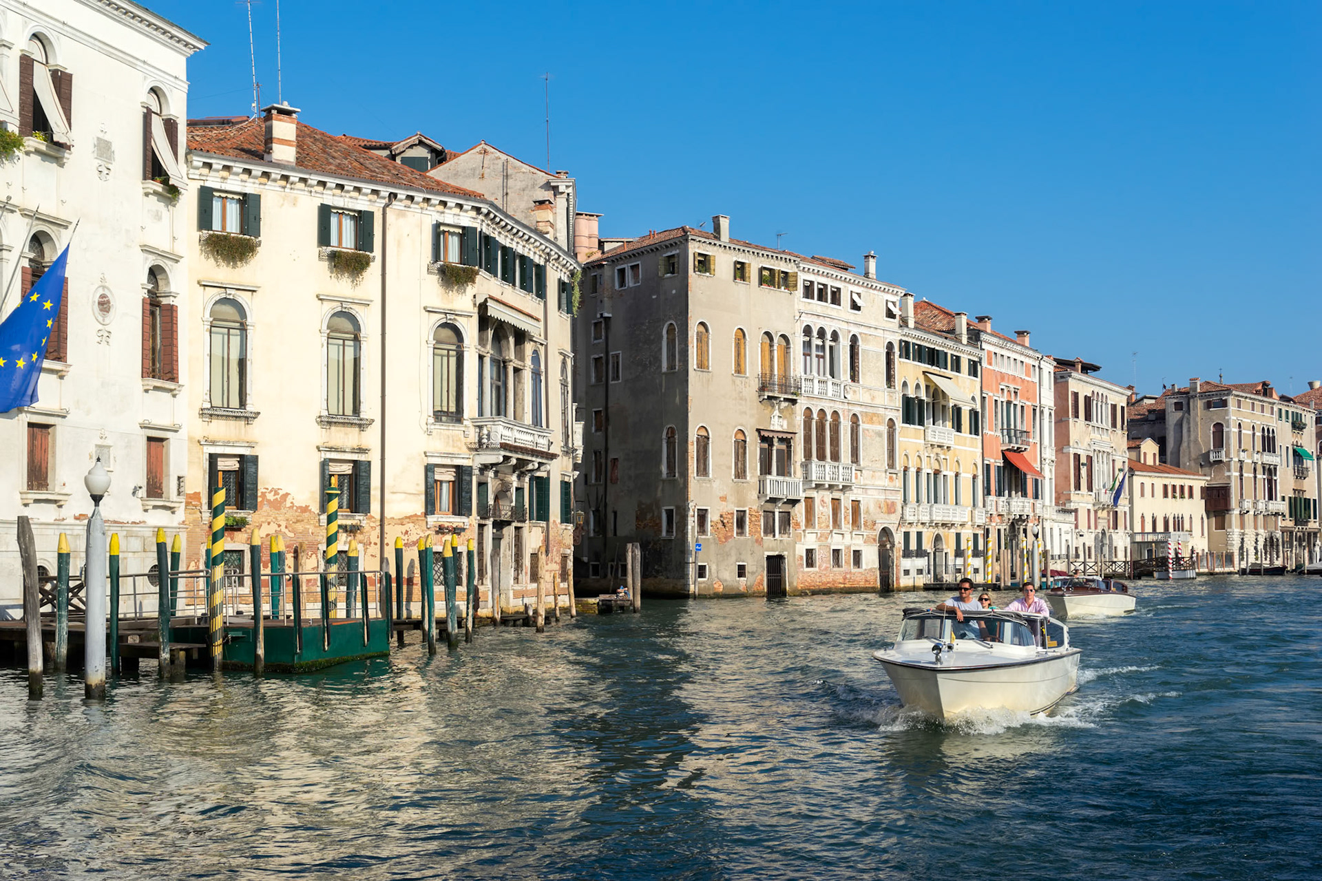 Powerboat Cruising down the Grand Canal